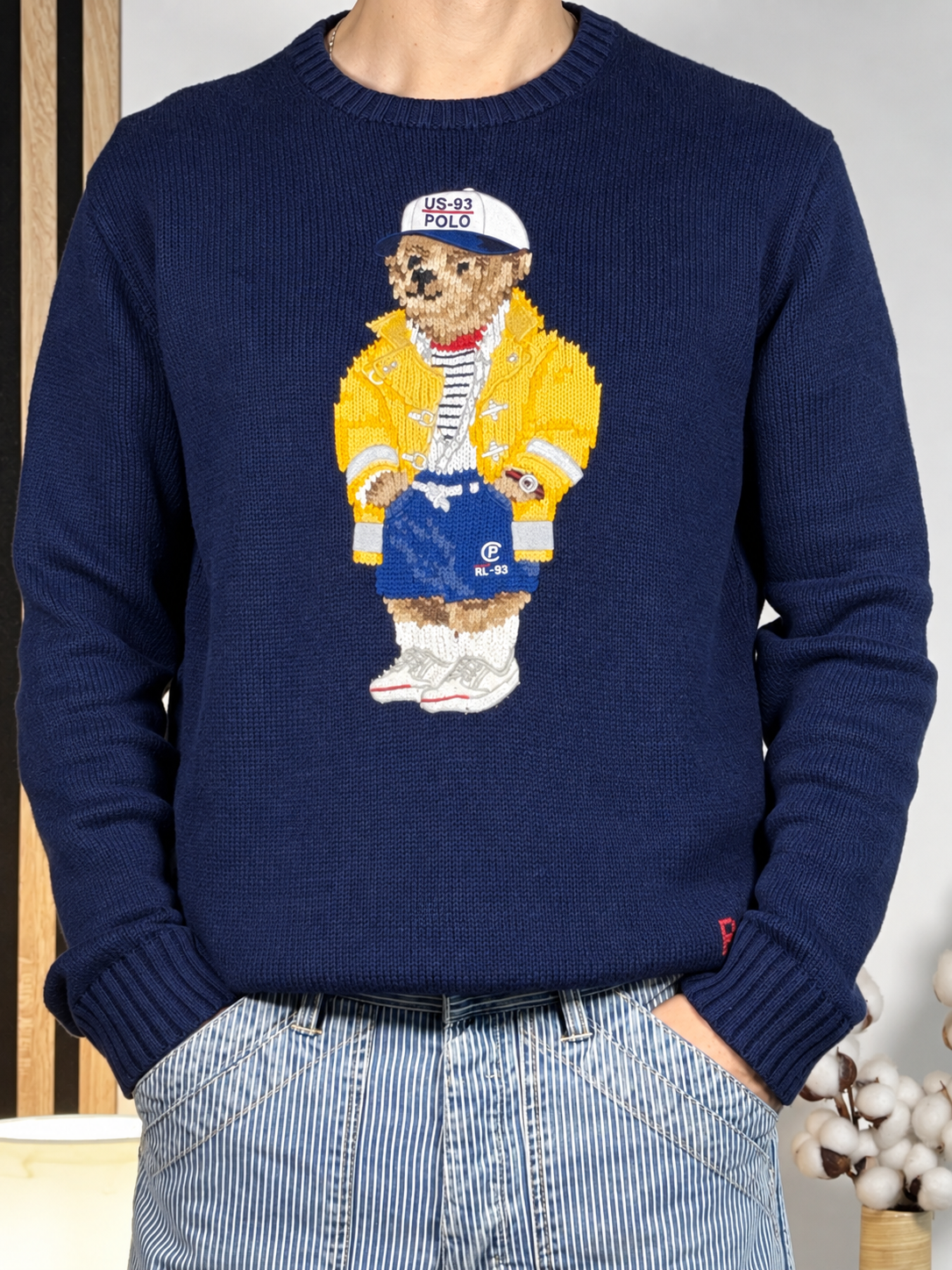 Polo Ralph Lauren Polo Bear CP RL-93 Cotton & Linen Sweater M