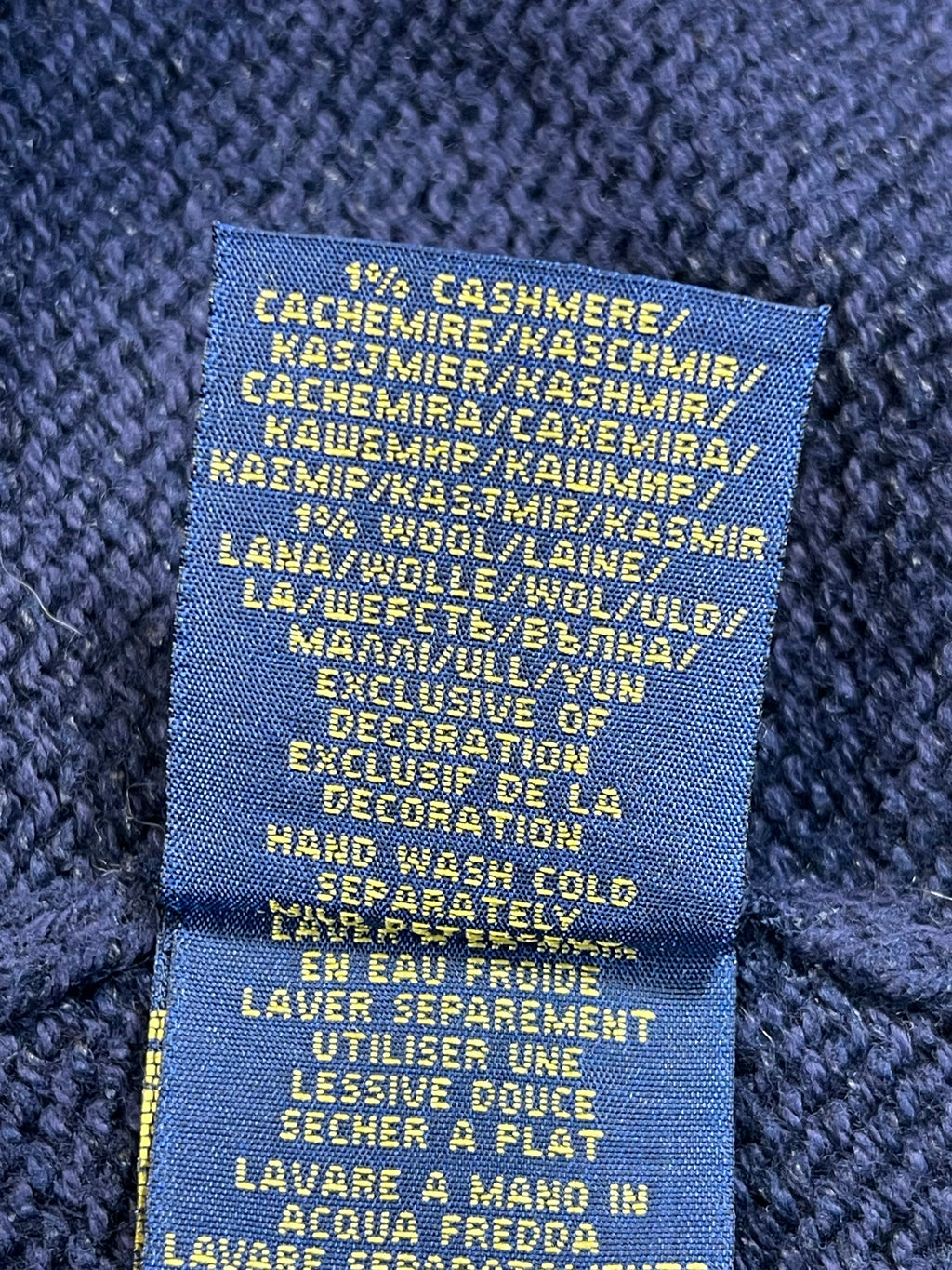 Polo Ralph Lauren Vintage Polo Bear Duffle Coat Cotton & Linen Sweater L