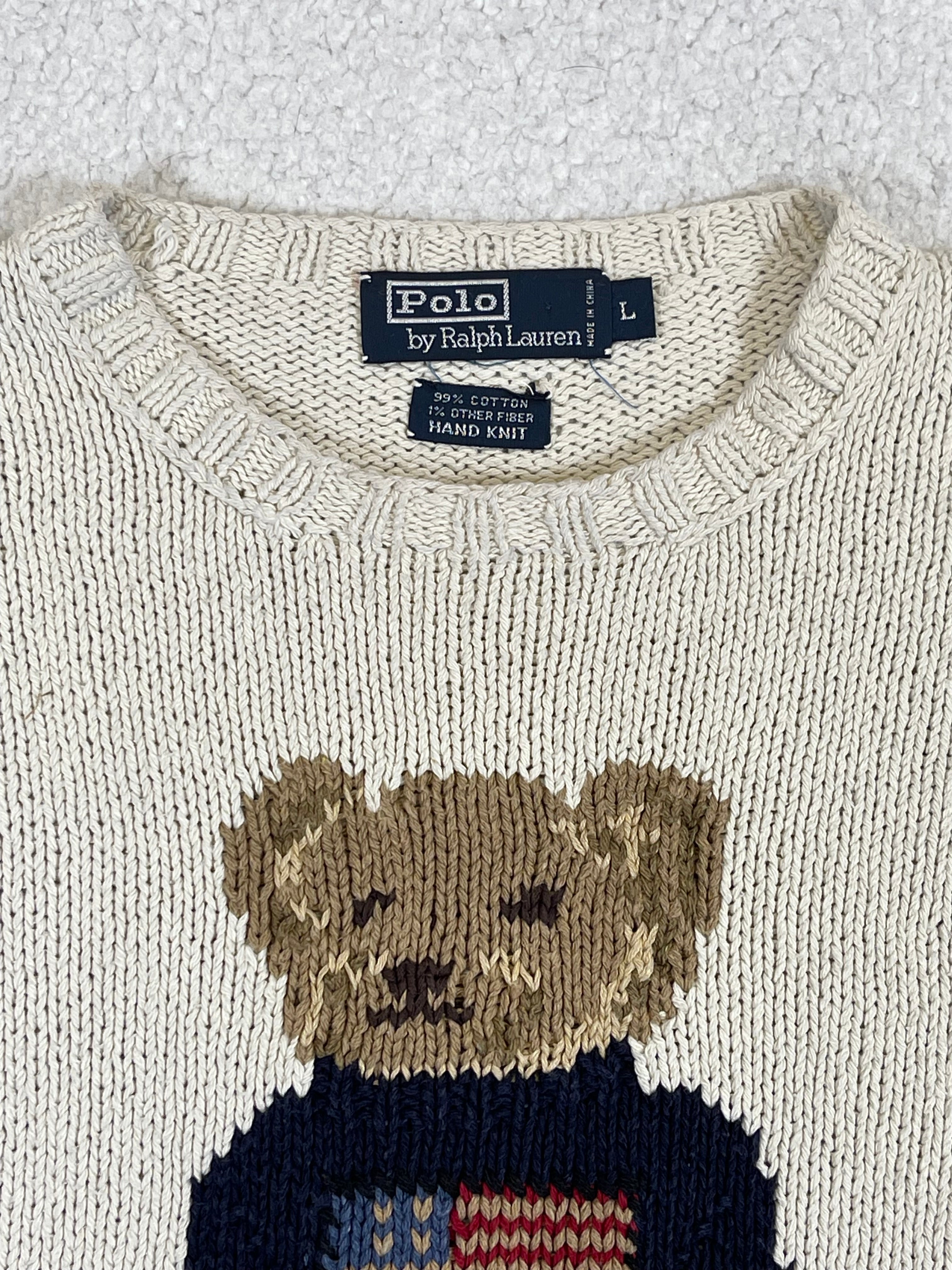 Polo Ralph Lauren Iconic Hand-Knit Polo Bear Sweater (Vintage 90s)