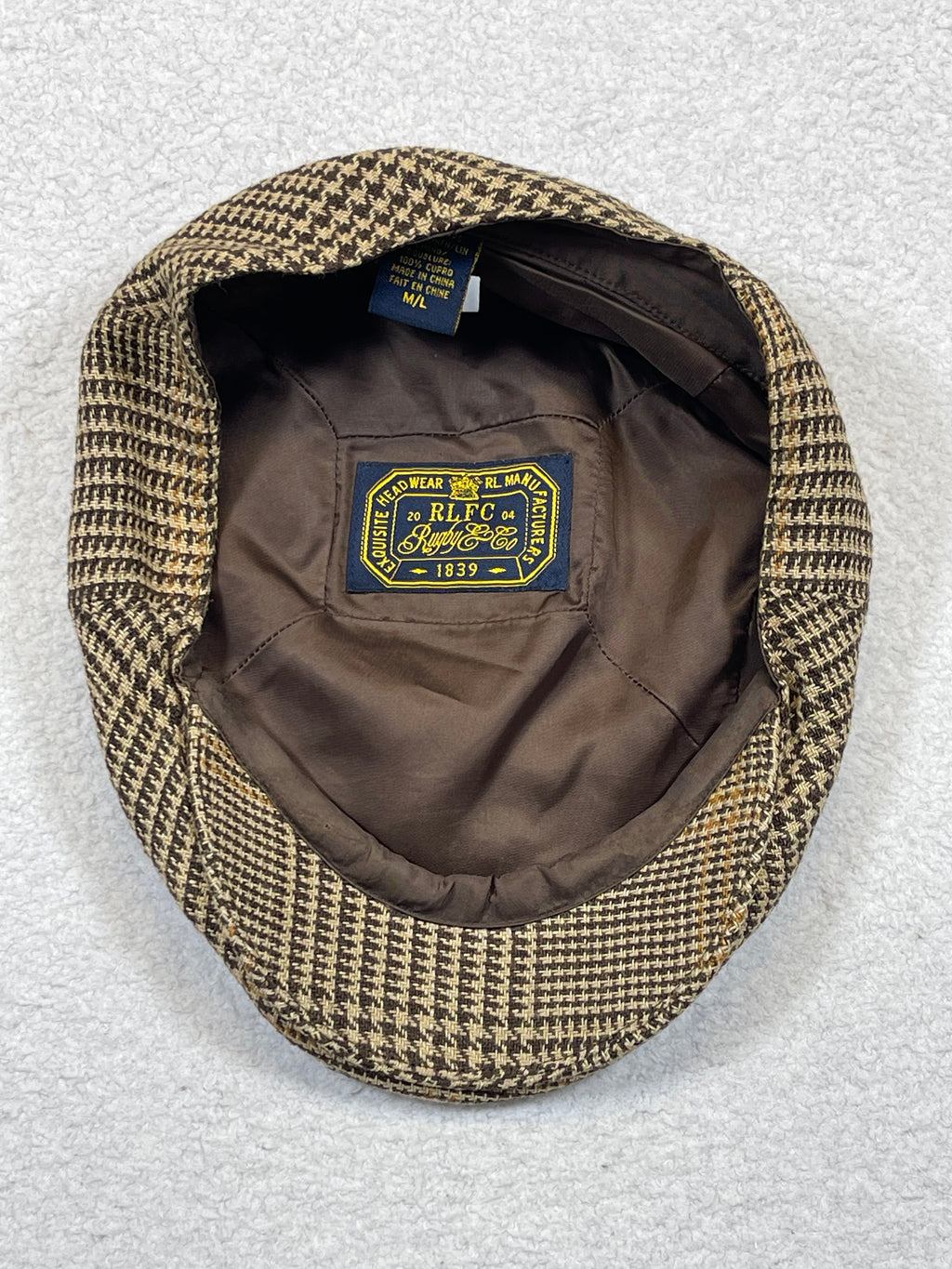 Polo Rugby Ralph Lauren Prince of Wales Linen Driver Cap (Vintage)