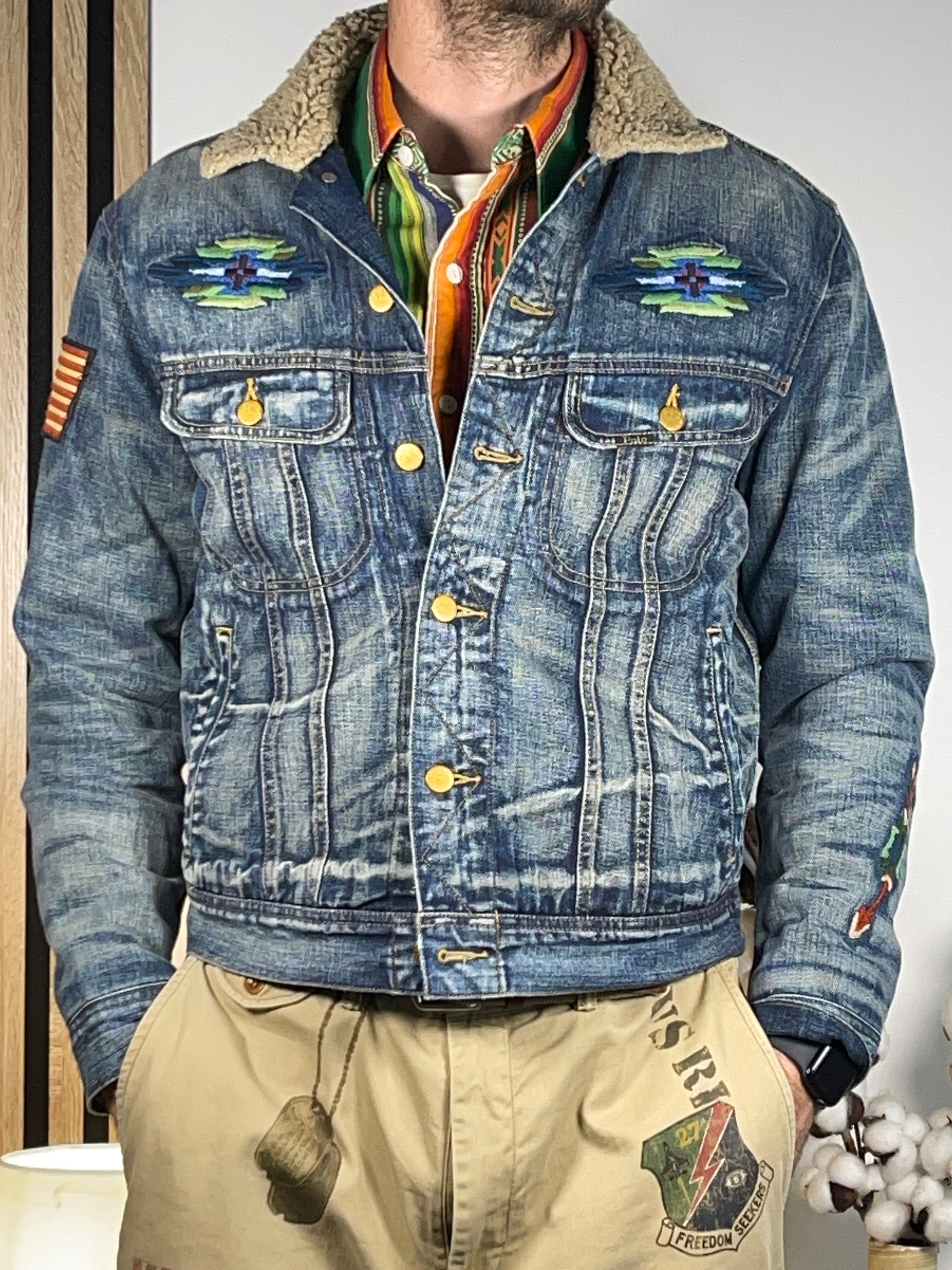 Polo Ralph Lauren Aztec Embroidered Lined Denim Trucker Jacket – MGK Supply