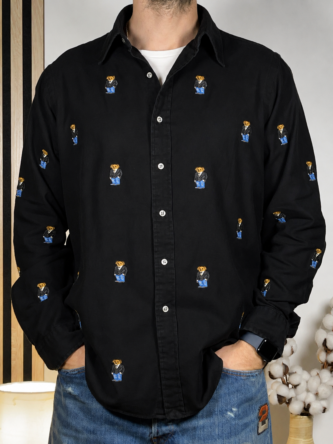 Ralph Lauren Polo Bear Smocking Cotton Shirt