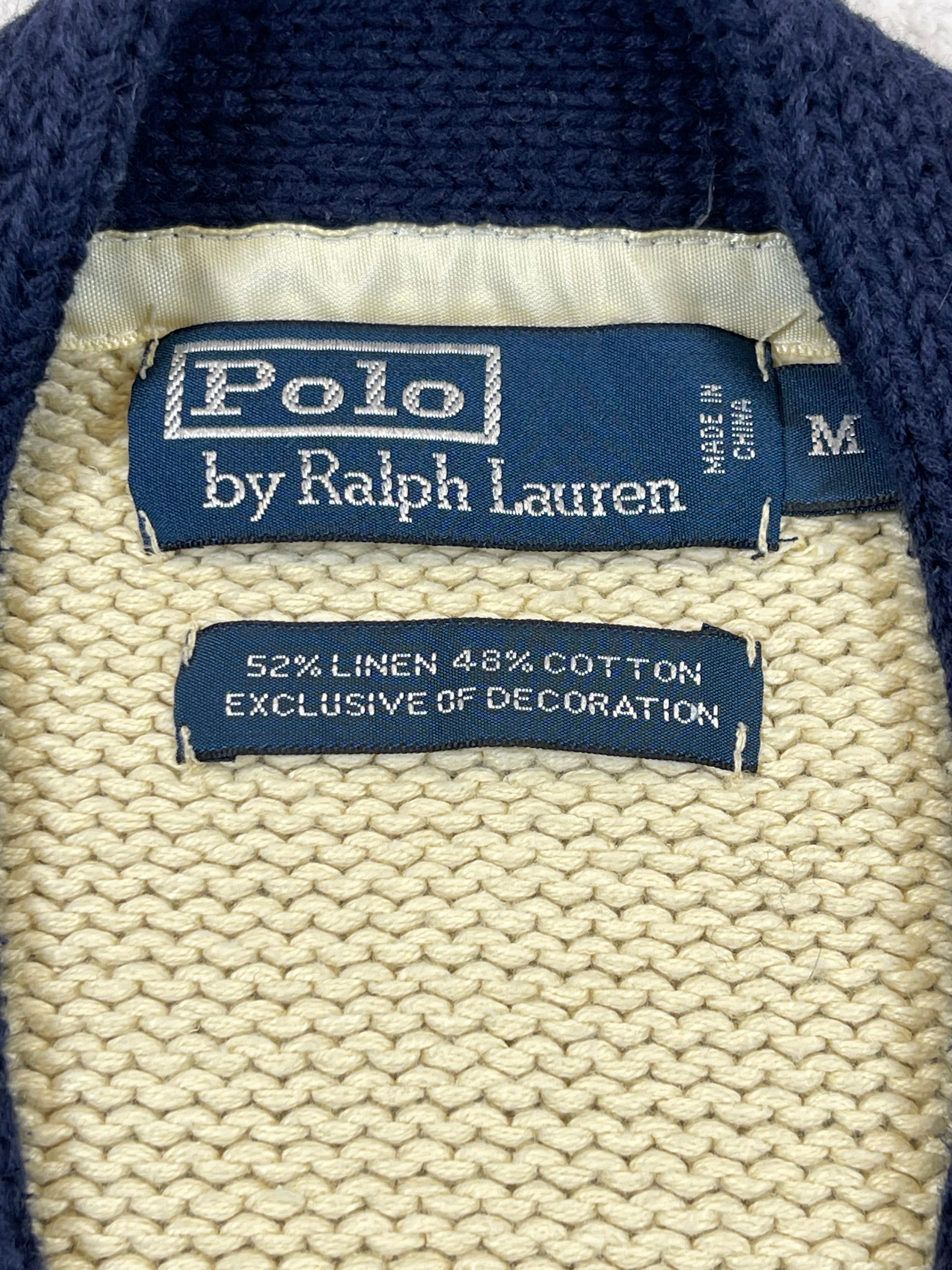 Polo by Ralph Lauren Vintage Collegiate-Inspired Linen & Cotton Cardigan