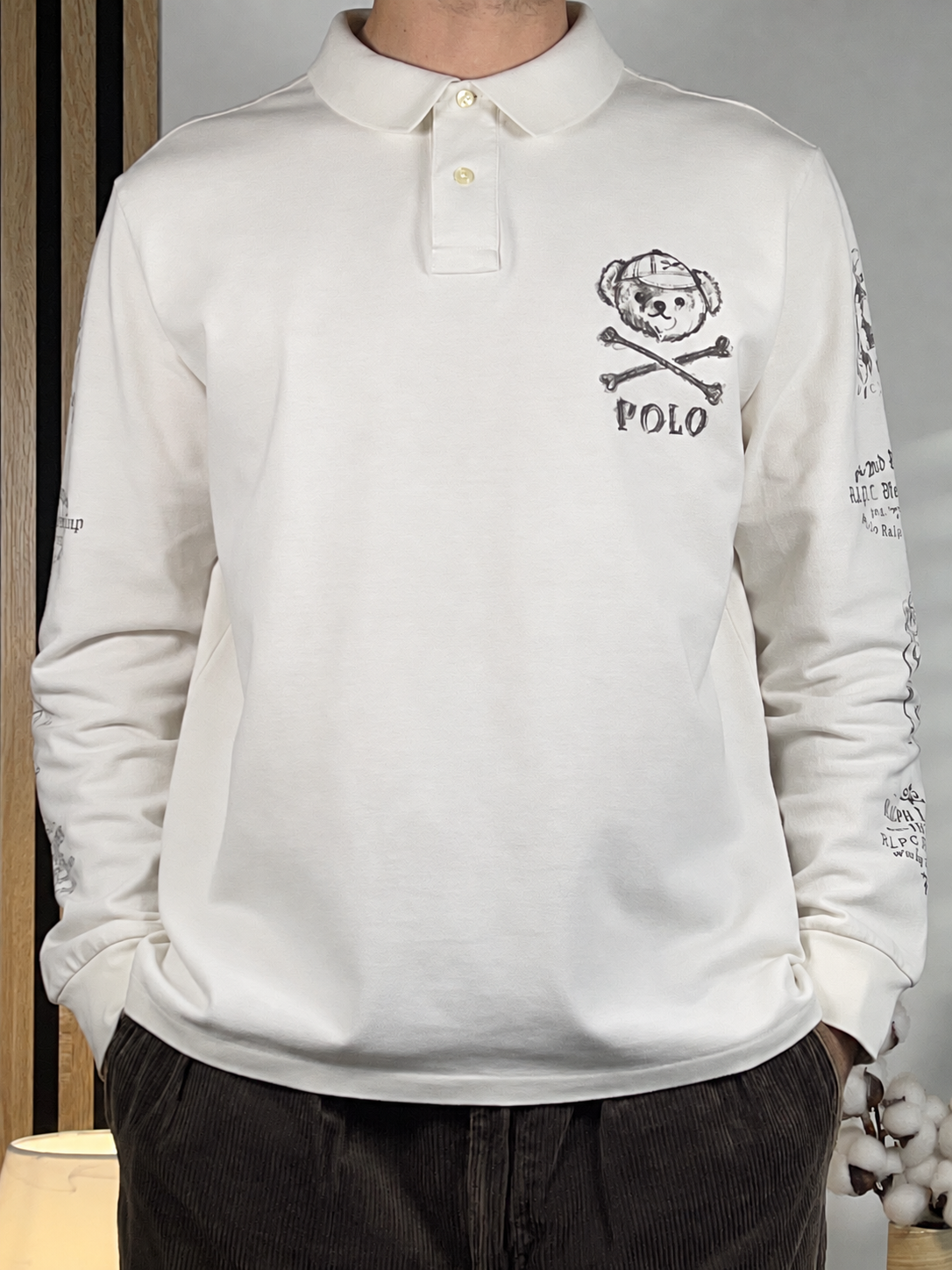 Polo Ralph Lauren Polo Bear Long-Sleeve Cotton Piqué Polo Shirt XL