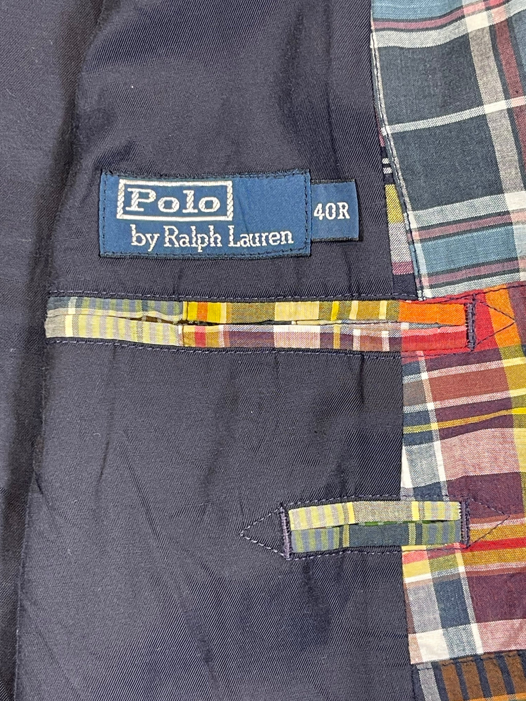 Polo by Ralph Lauren Polo Soft Patchwork Madras Cotton Blazer M