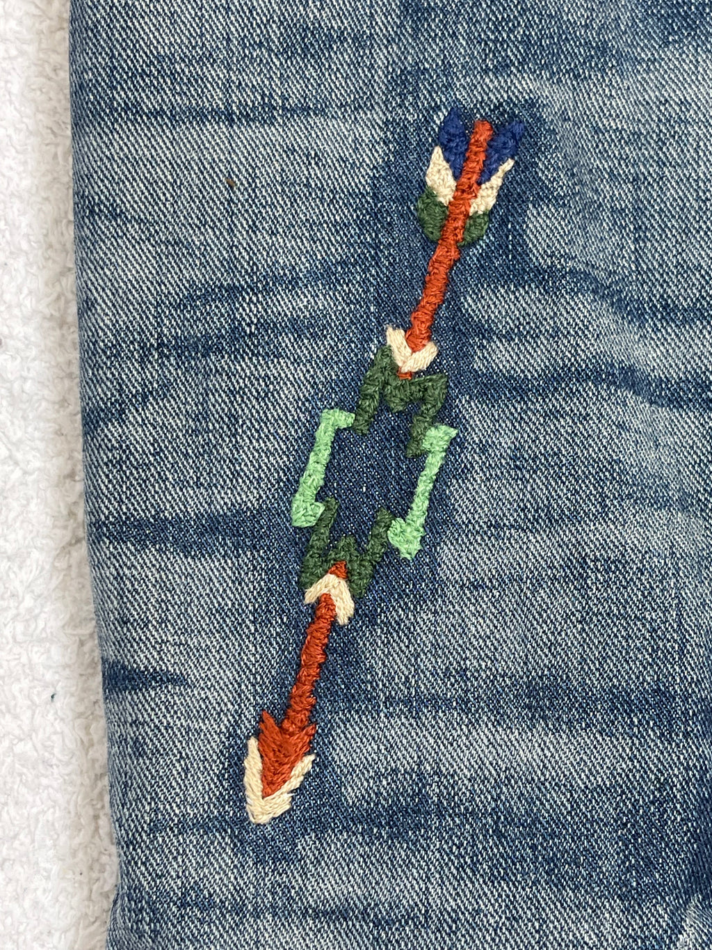 Polo Ralph Lauren Aztec Embroidered Lined Denim Trucker Jacket