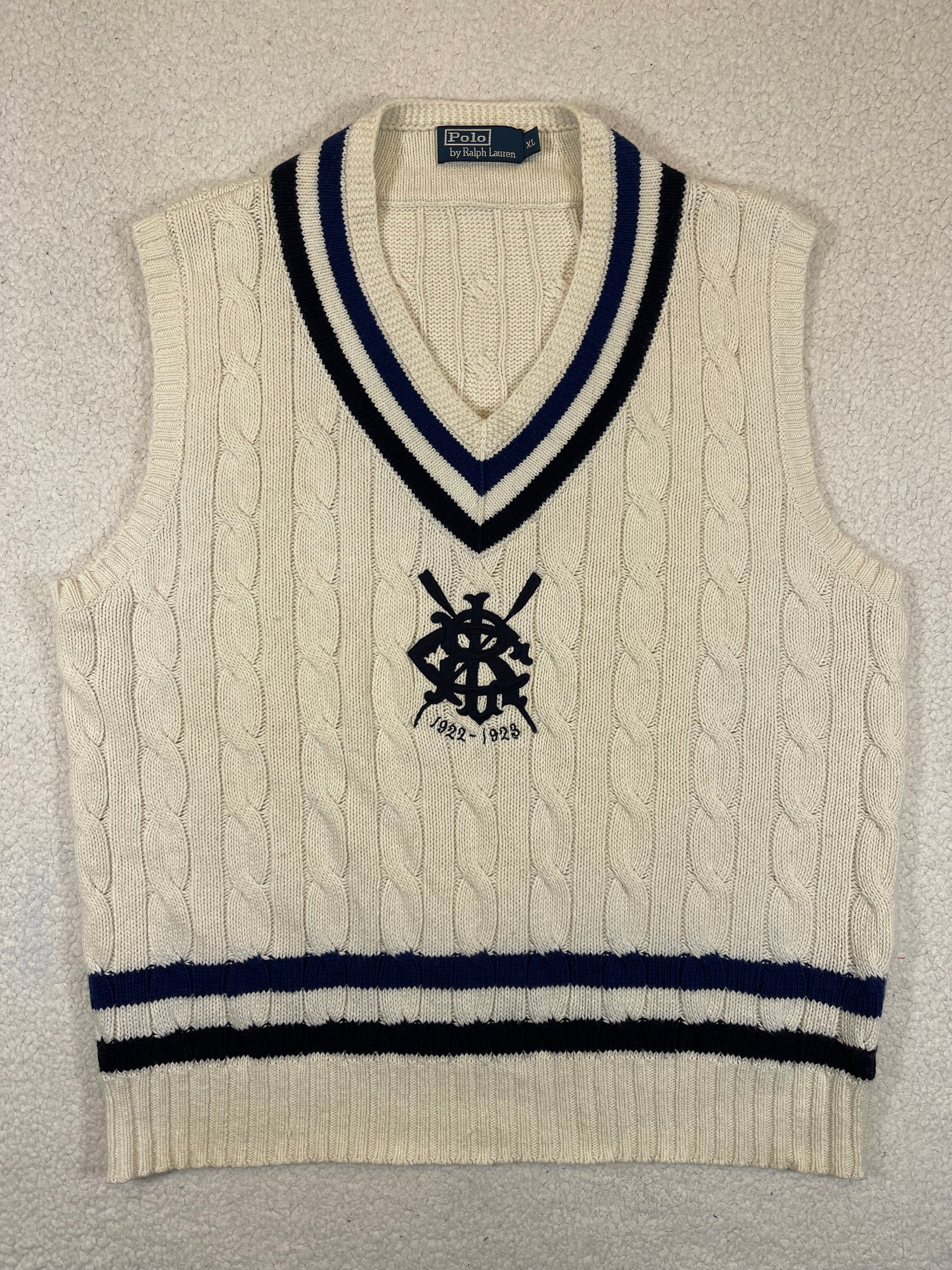 Polo Ralph Lauren Cricket Crest Cotton & Cashmere Sweater Vest (Vintage 2000s)