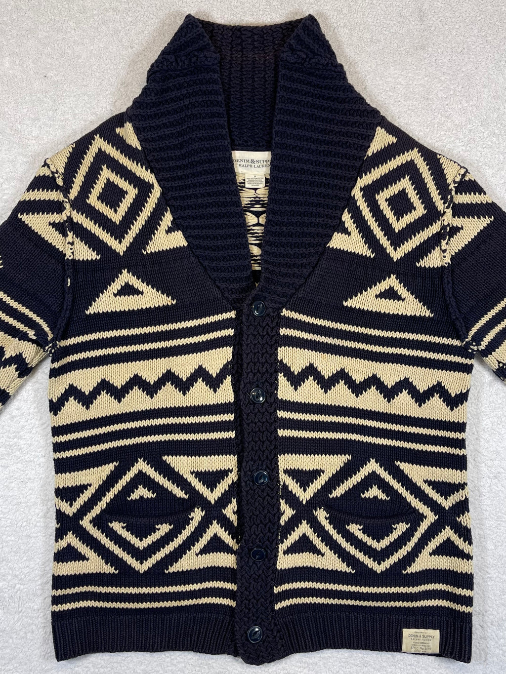 Ralph Lauren Denim & Supply Geometric Cotton Cardigan