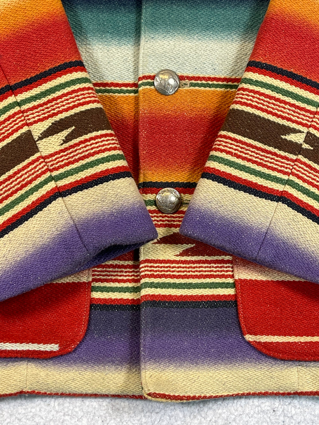 Veste de travail Ralph Lauren Country motif aztèque (Vintage années 90, Fabriquée aux États-Unis)