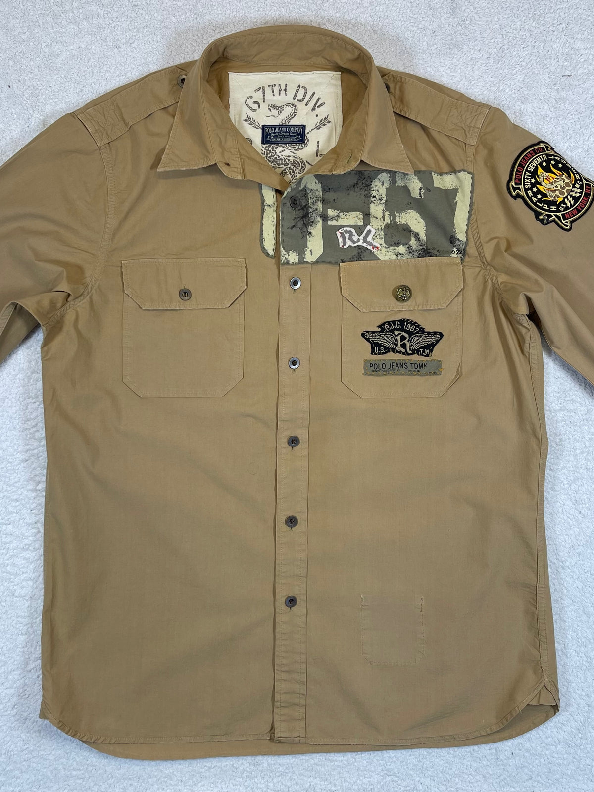 Ralph Lauren Polo Jeans Company Vintage Surplus Patch Cotton Twill Shirt