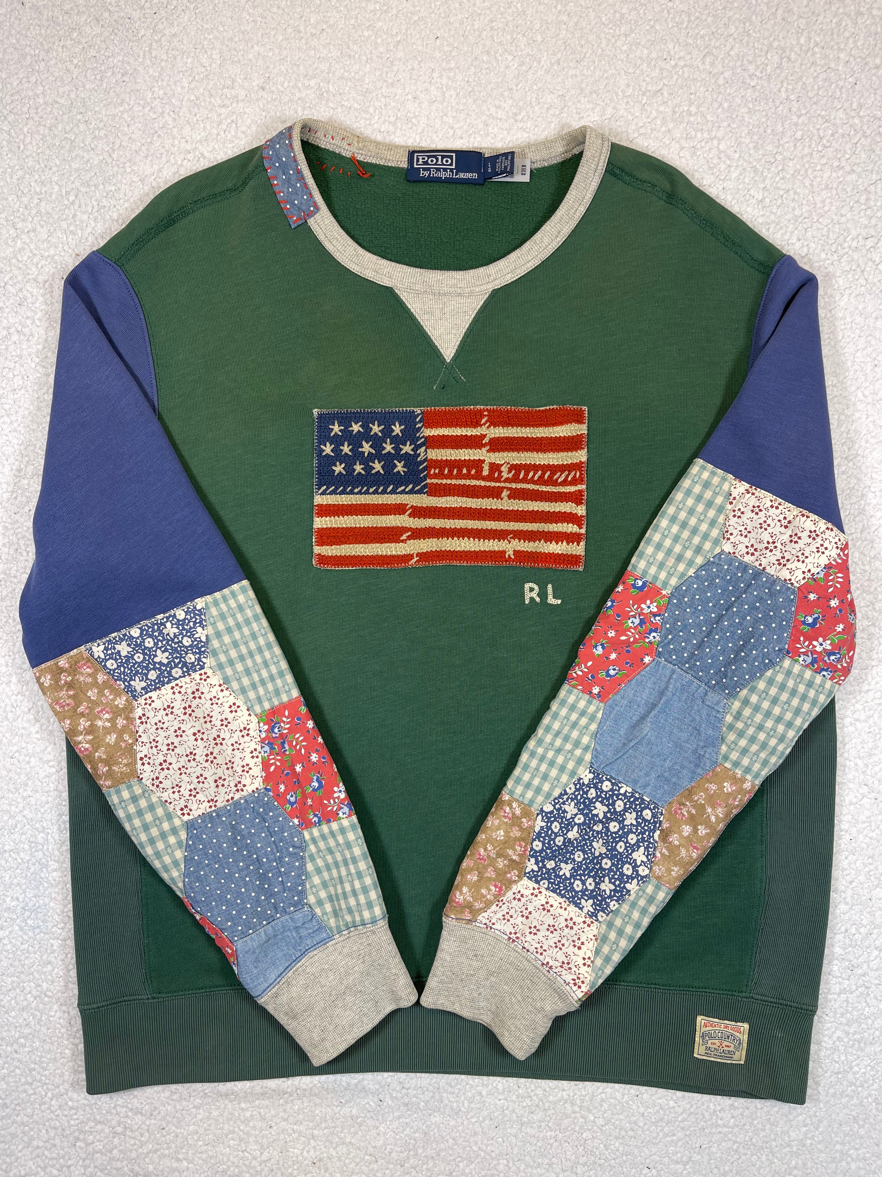 Polo Ralph Lauren Patchwork Flag Fleece Sweatshirt (2022)