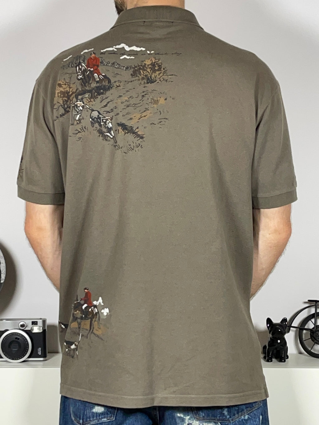 Polo Ralph Lauren Hunting Motif Cotton Piqué Polo (Vintage 2000s)