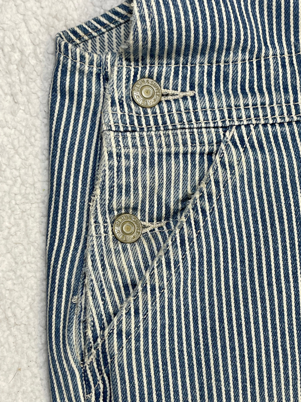 Ralph Lauren Denim & Supply Striped Aged Denim Overalls