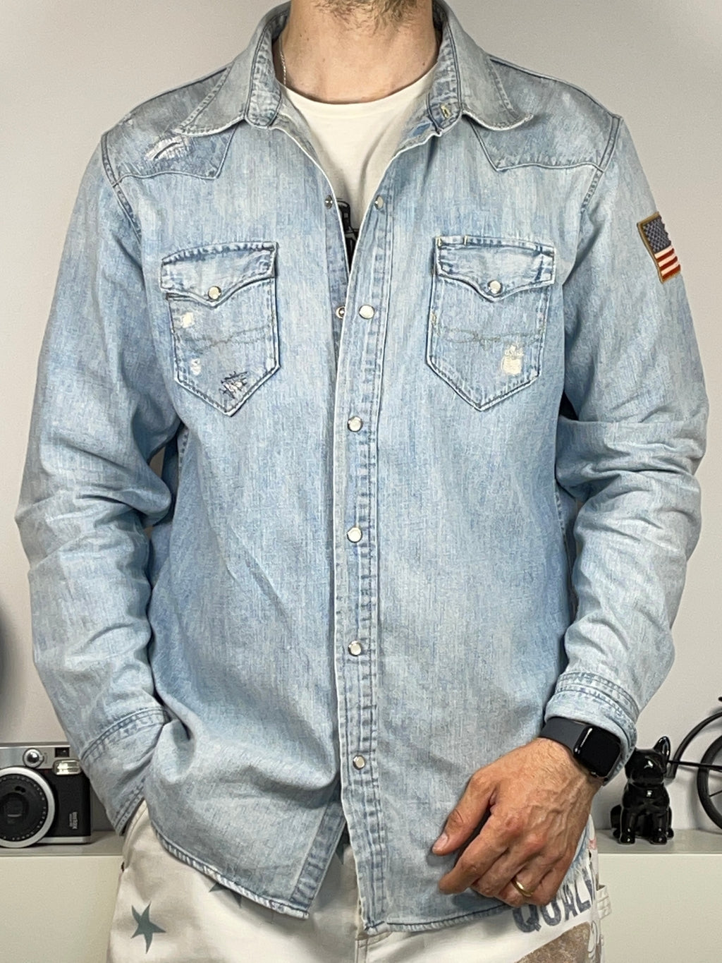 Polo Ralph Lauren Flag Western Aged Denim Shirt