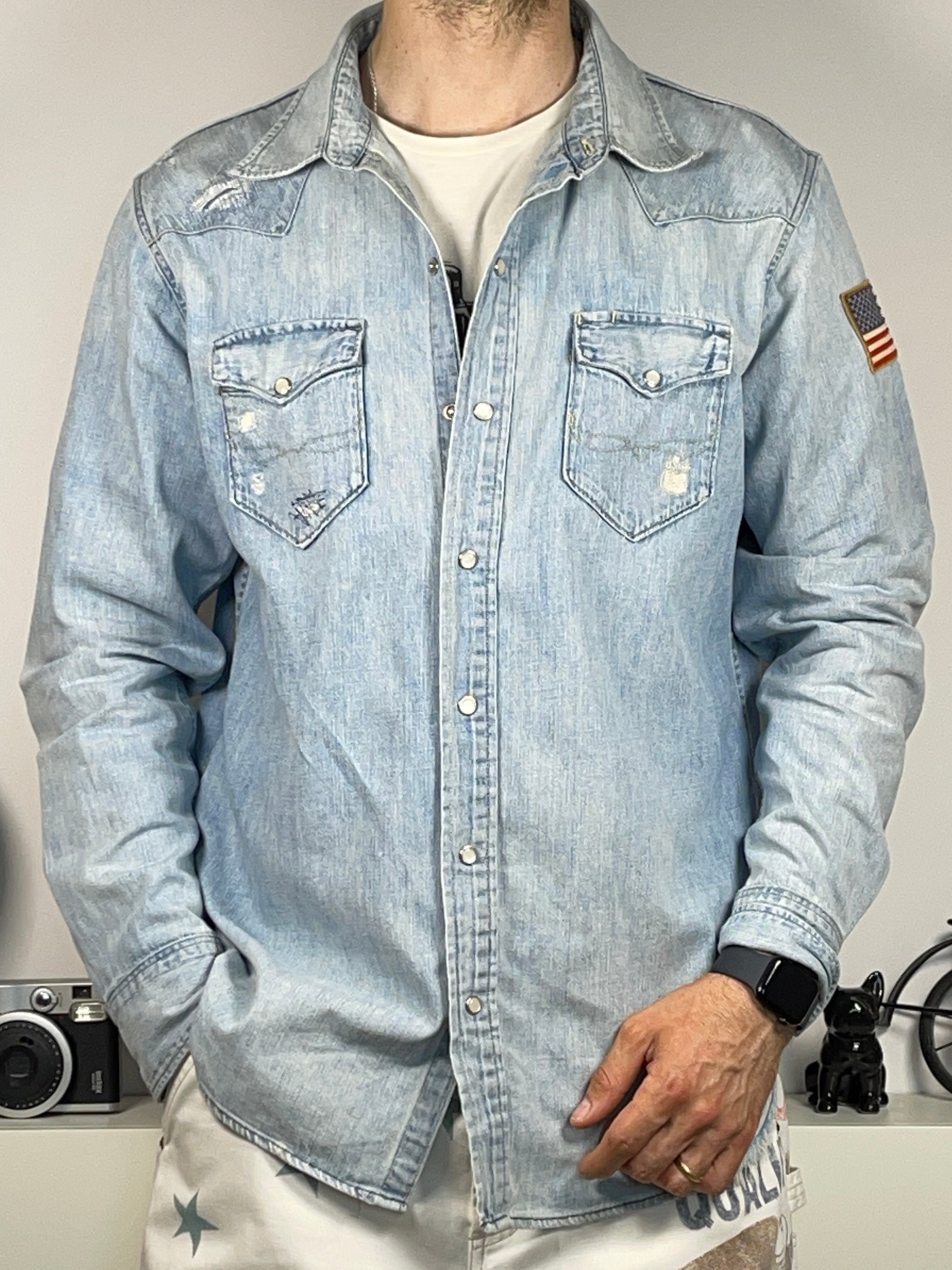 Polo Ralph Lauren Flag Western Aged Denim Shirt