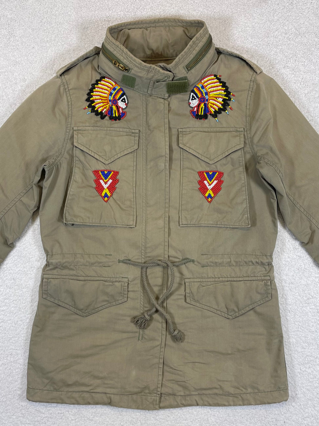 Ralph Lauren Denim & Supply Vintage Beaded Military Cotton Twill Jacket