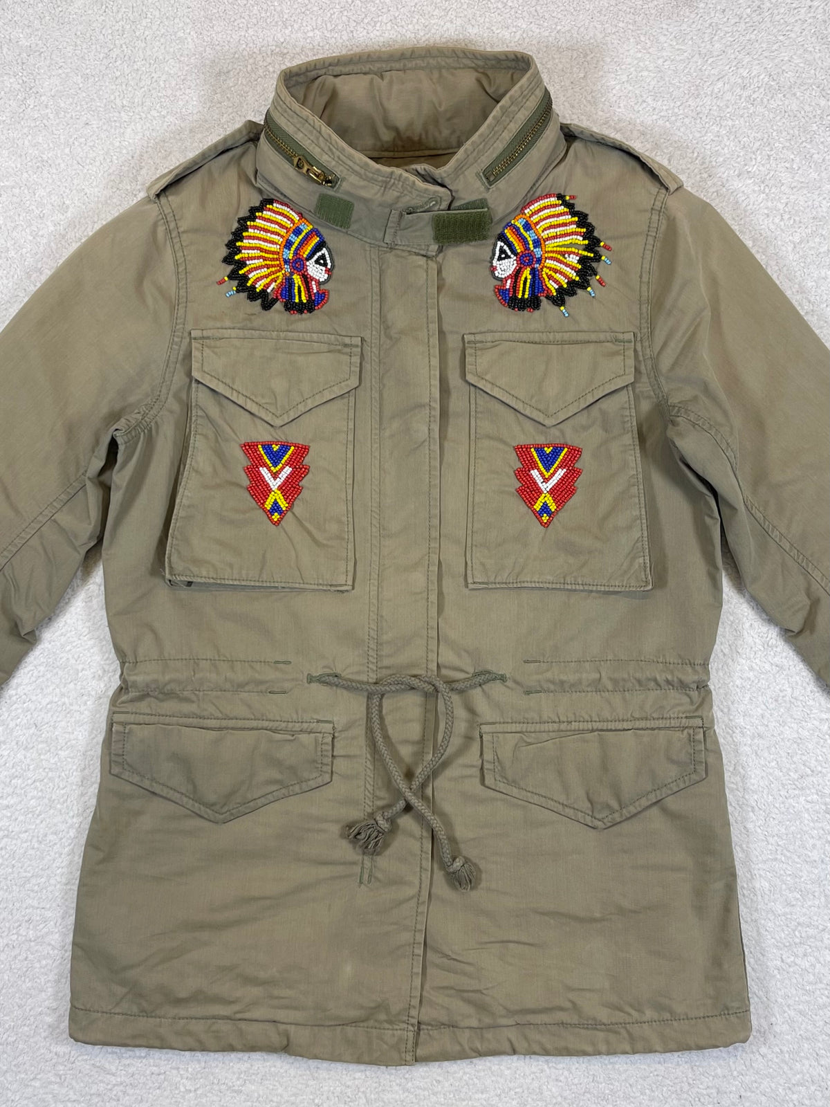 Ralph Lauren Denim & Supply Vintage Beaded Military Cotton Twill Jacket