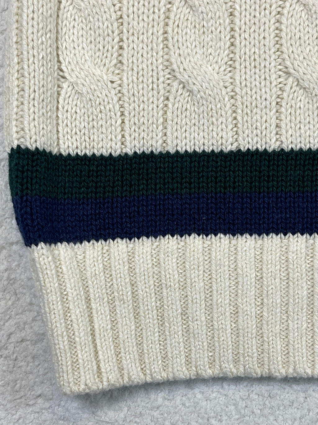 Polo by Ralph Lauren P-Wing Embroidered Cotton-Blend Cricket Sweater L