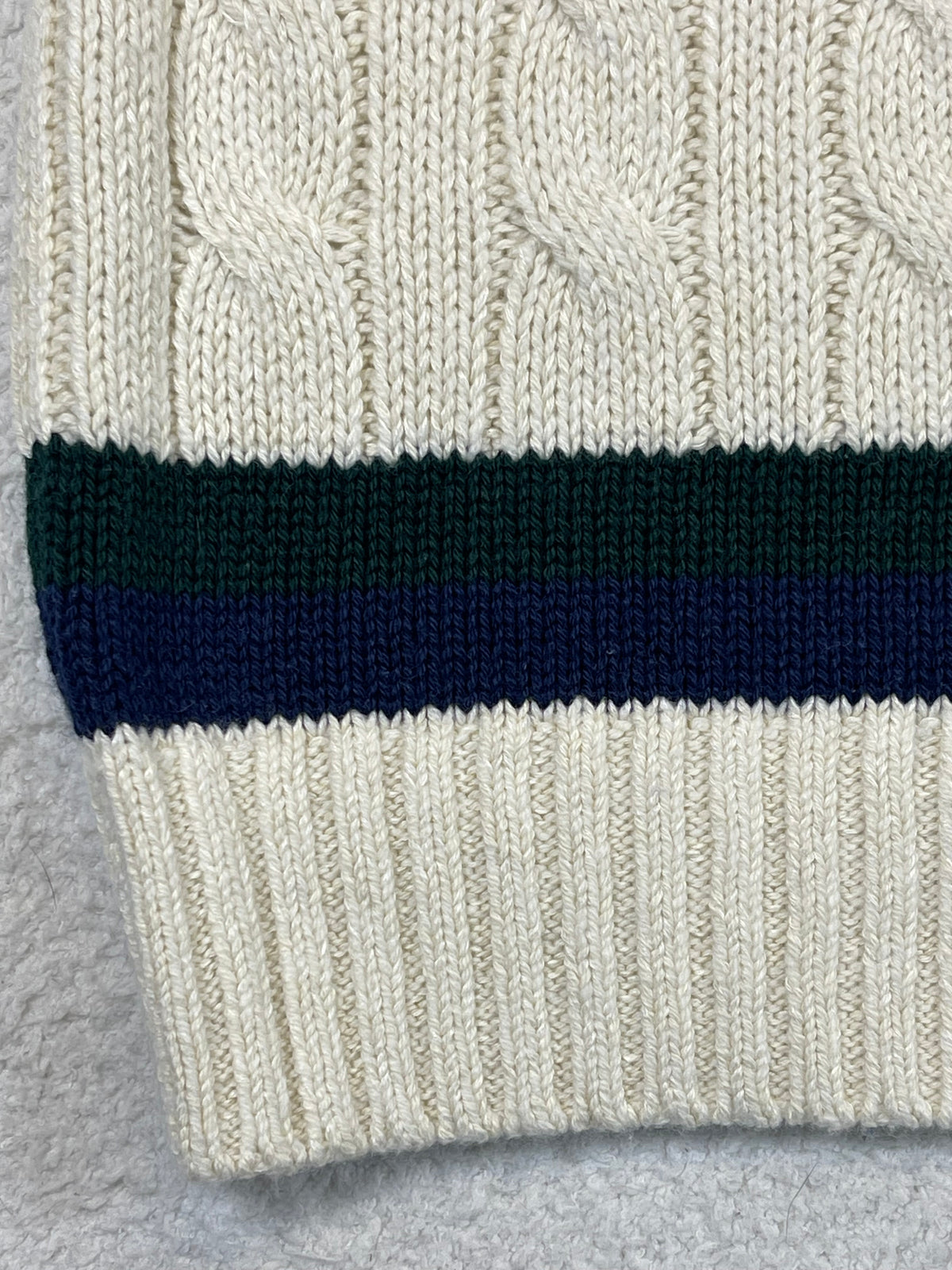 Polo by Ralph Lauren P-Wing Embroidered Cotton-Blend Cricket Sweater L