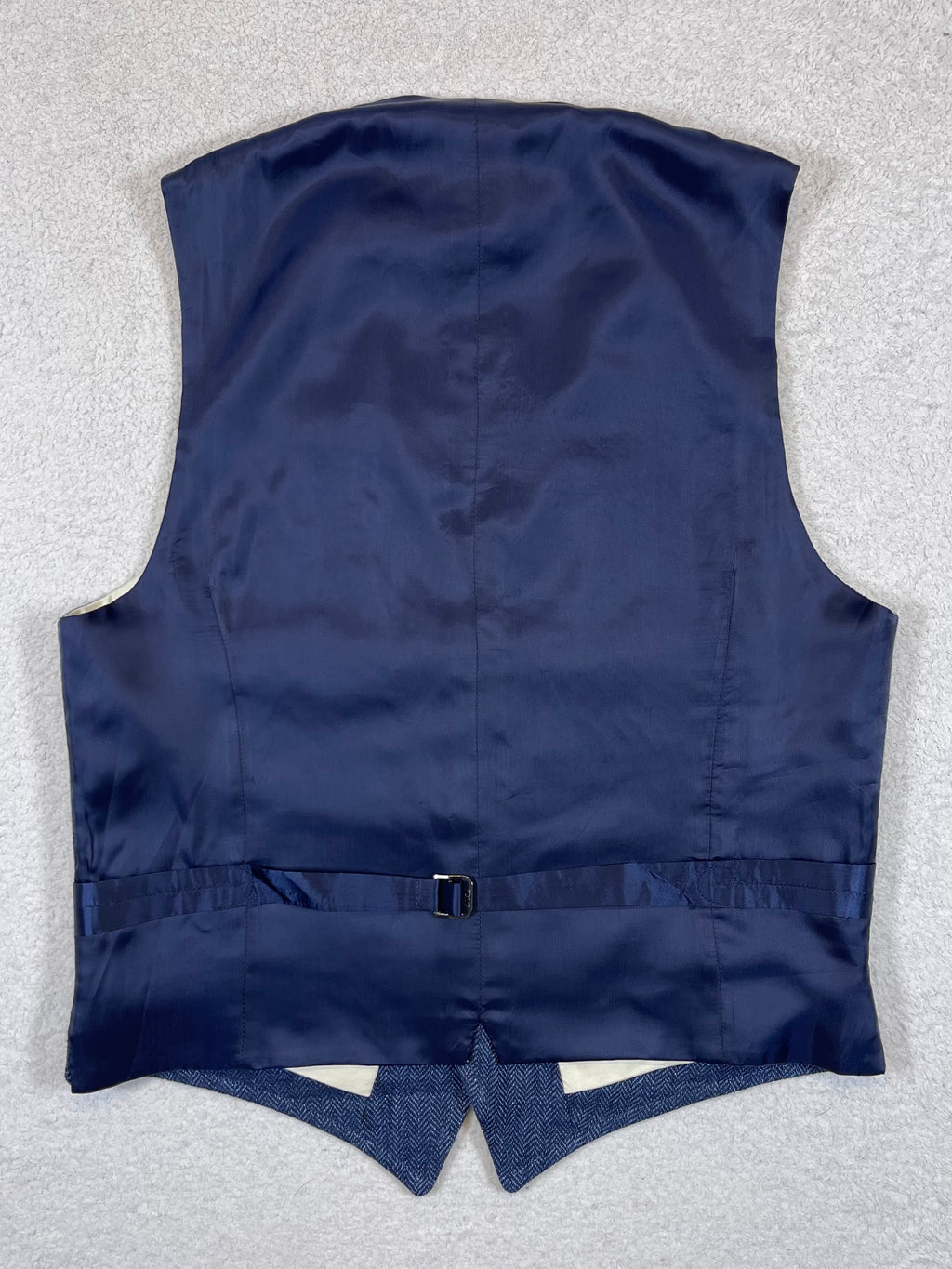 Polo Ralph Lauren Made in Italy Indigo Herringbone Linen Vest