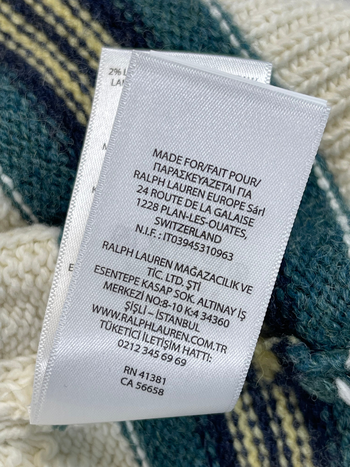 Polo Ralph Lauren Cotton & Cashmere Cricket Sweater L