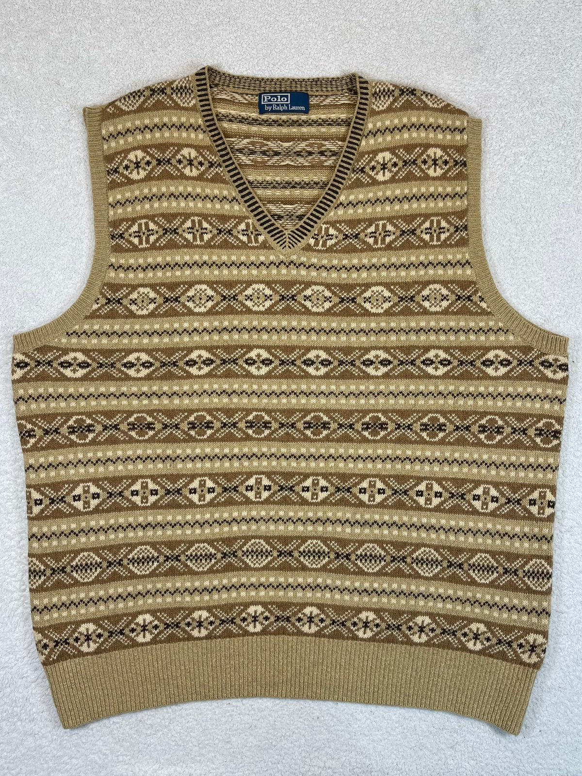 Polo by Ralph Lauren Vintage Fair Isle Cotton & Cashmere Sweater Vest