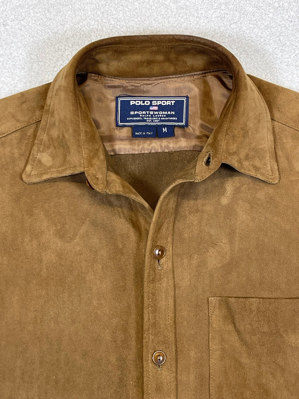 Ralph Lauren Polo Sport Vintage Polo Sportswoman Goat Suede Overshirt M