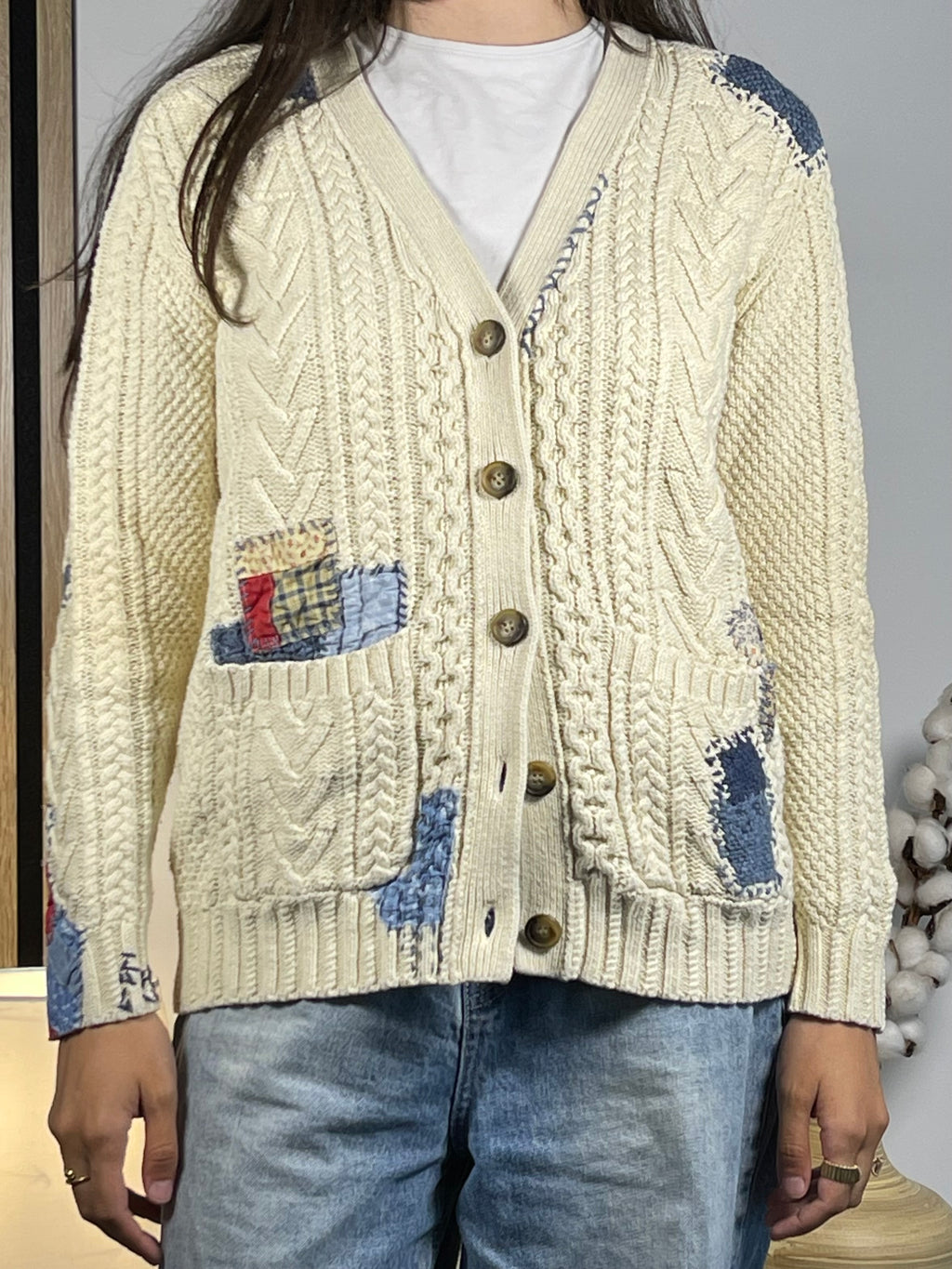 Polo Ralph Lauren Patchwork Aran-Knit Cardigan