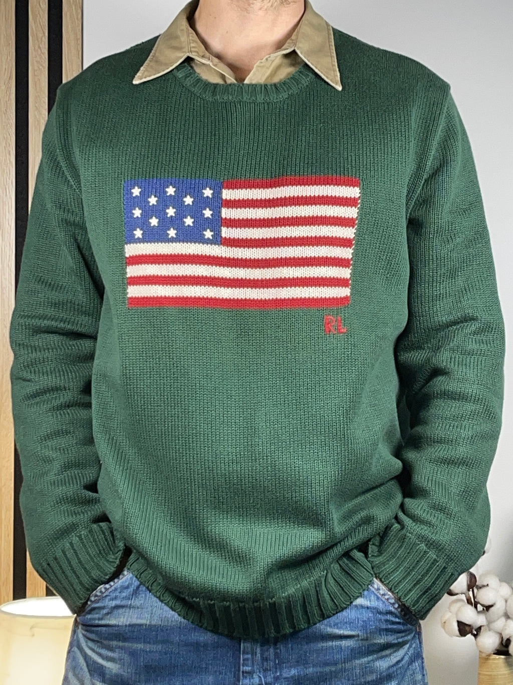 Polo Ralph Lauren Iconic Flag Cotton Sweater L