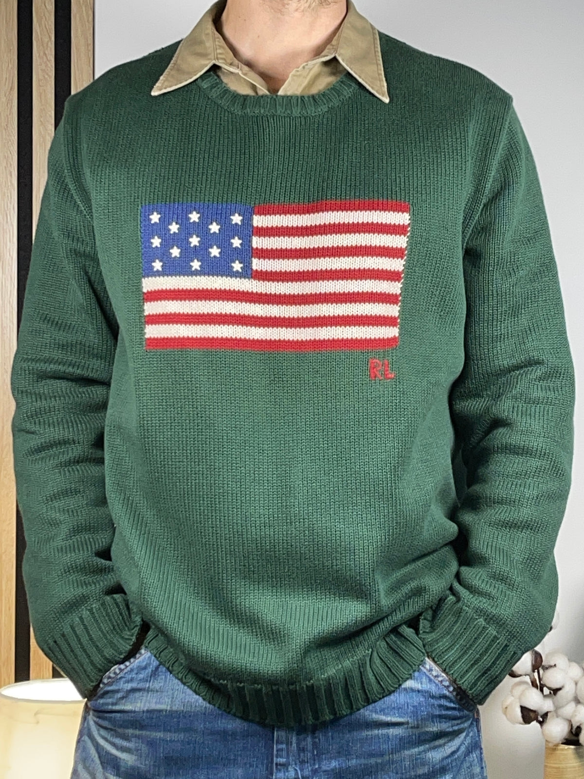 Polo Ralph Lauren Iconic Flag Cotton Sweater L