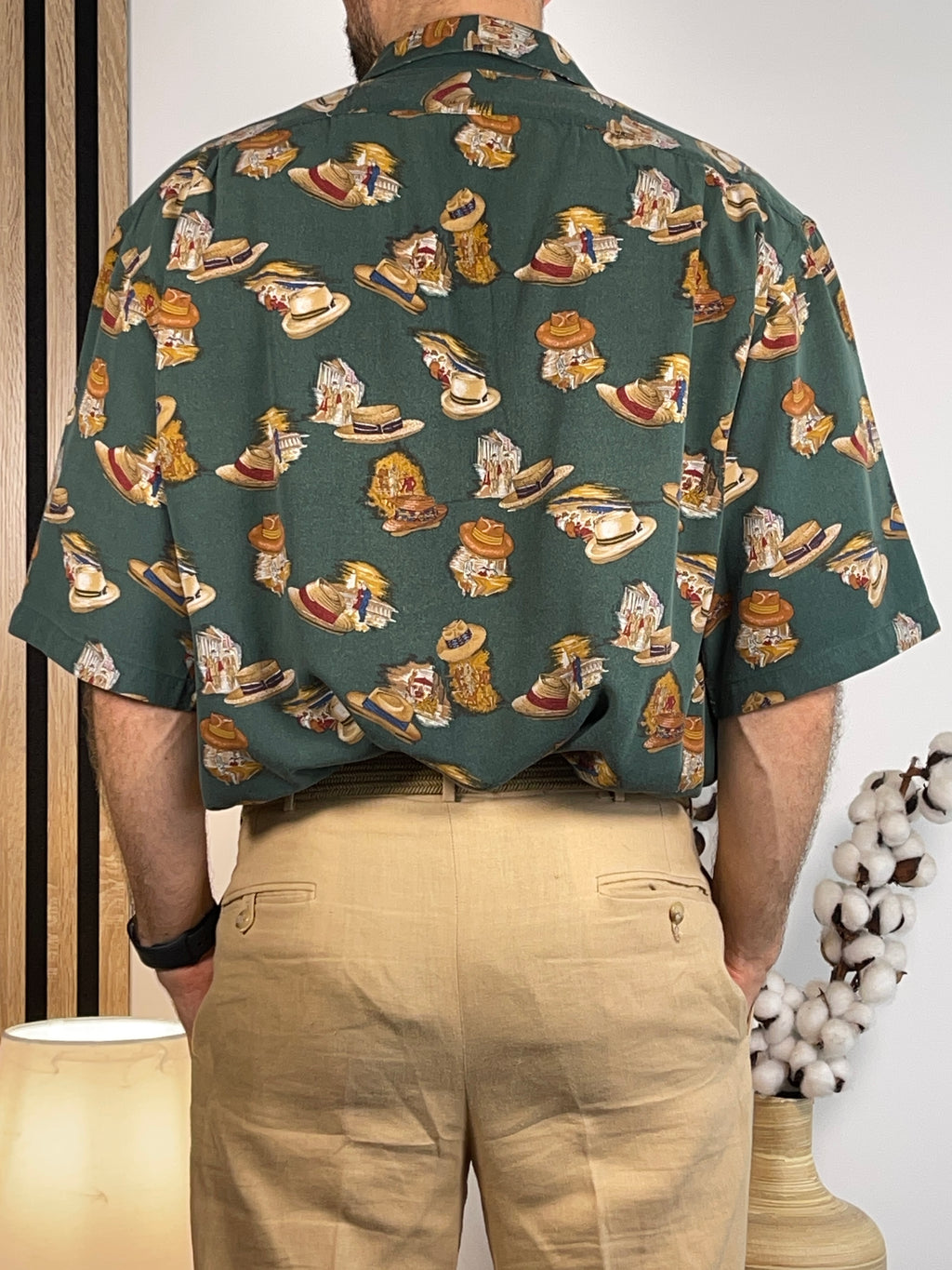Polo by Ralph Lauren 1990s Vintage Hat-Print Safari Shirt