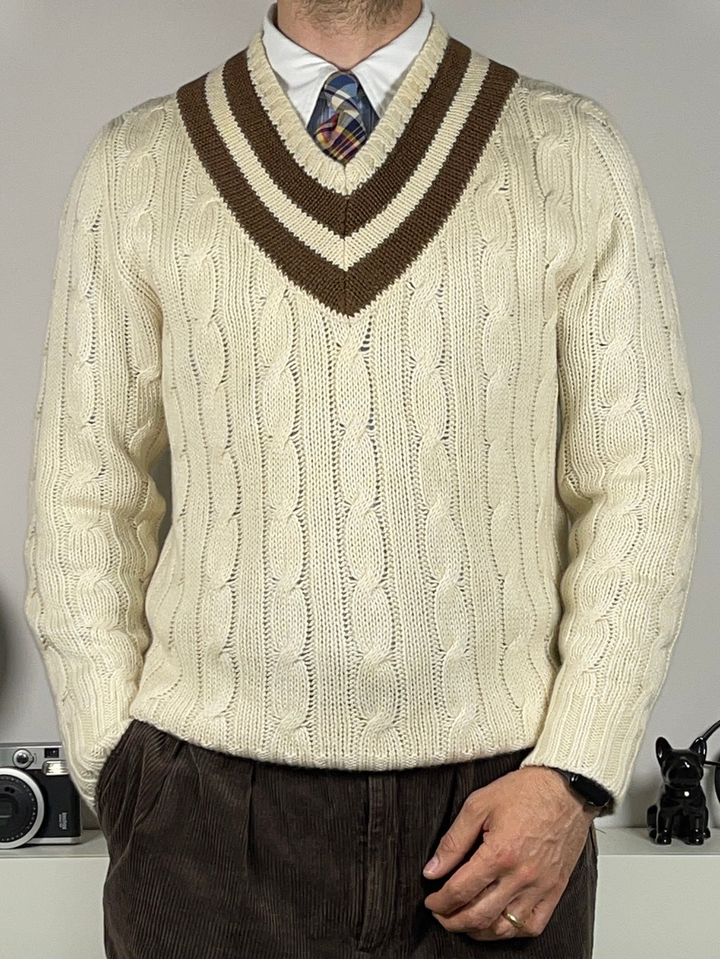 Ralph Lauren Purple Label Linen & Cashmere Cricket Sweater (Vintage 2000s)
