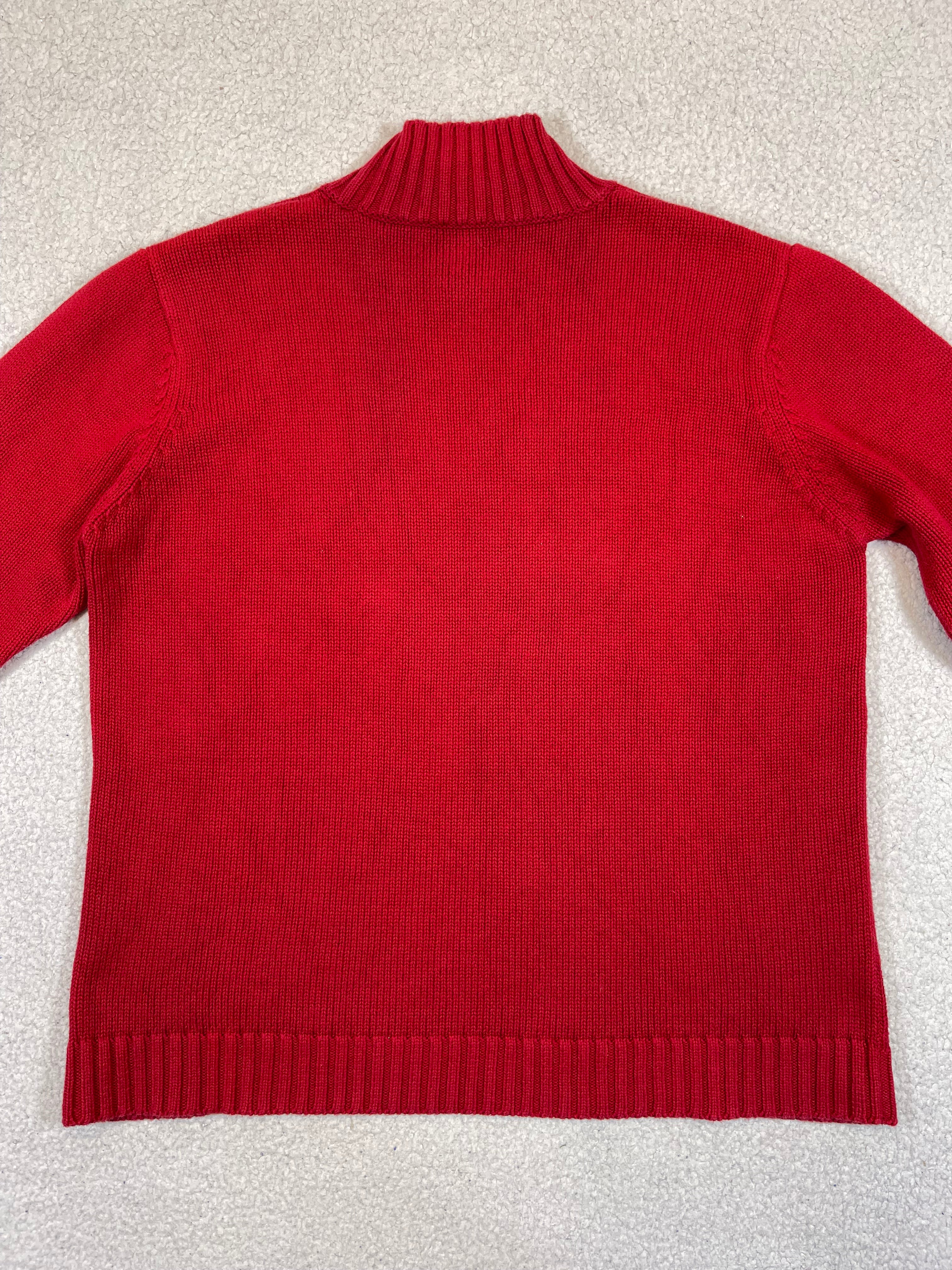 Lauren Ralph Lauren Dog Motif Funnel Neck Sweater (Vintage)