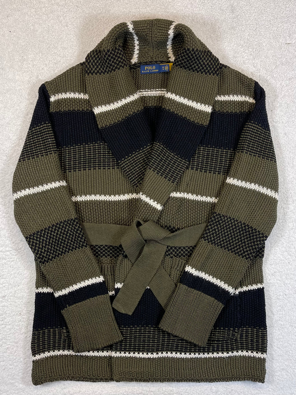 Polo Ralph Lauren Striped Shawl-Collar Cardigan