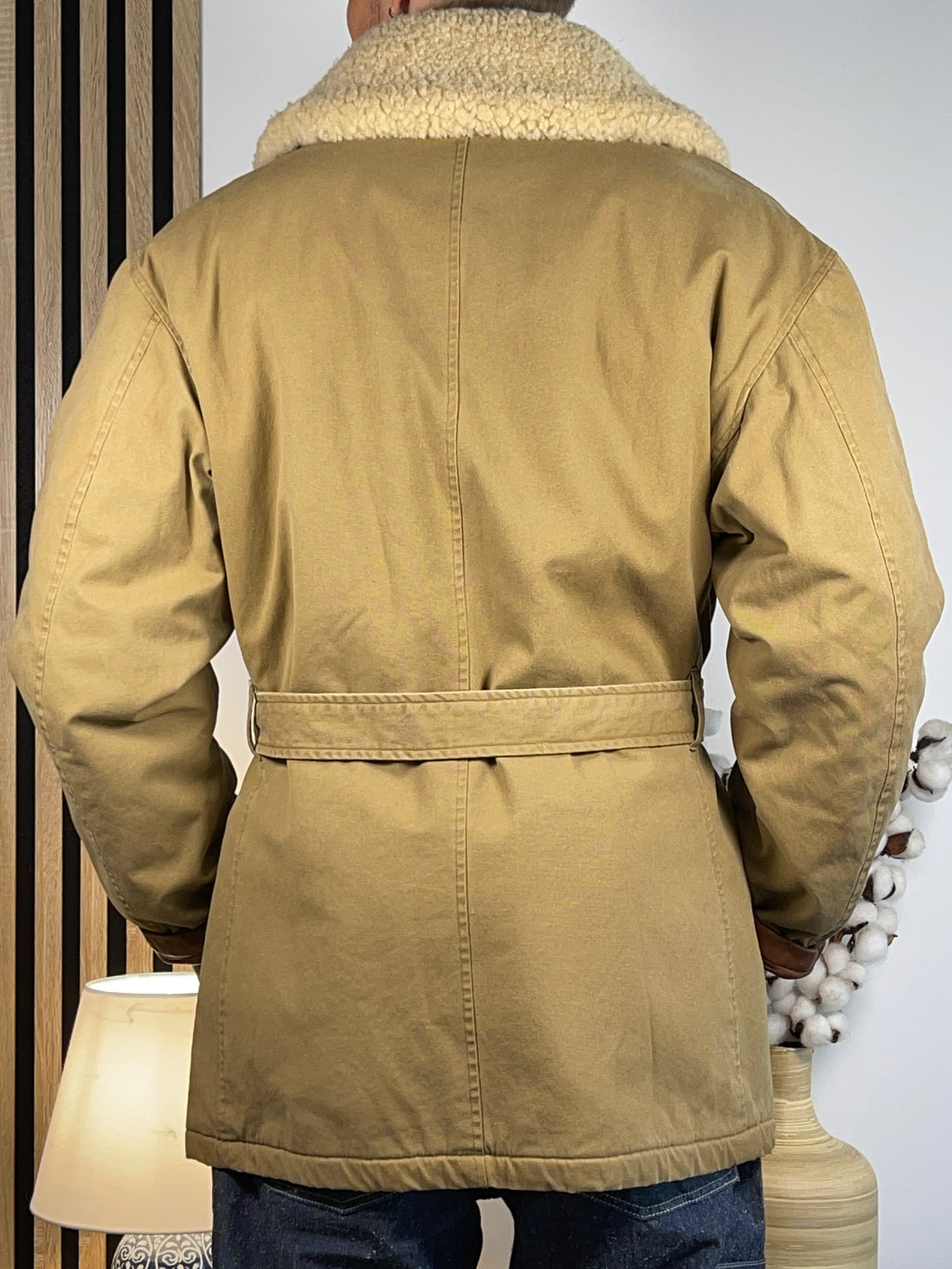 Polo by Ralph Lauren Vintage Shearling-Collar Canvas Ranch Coat