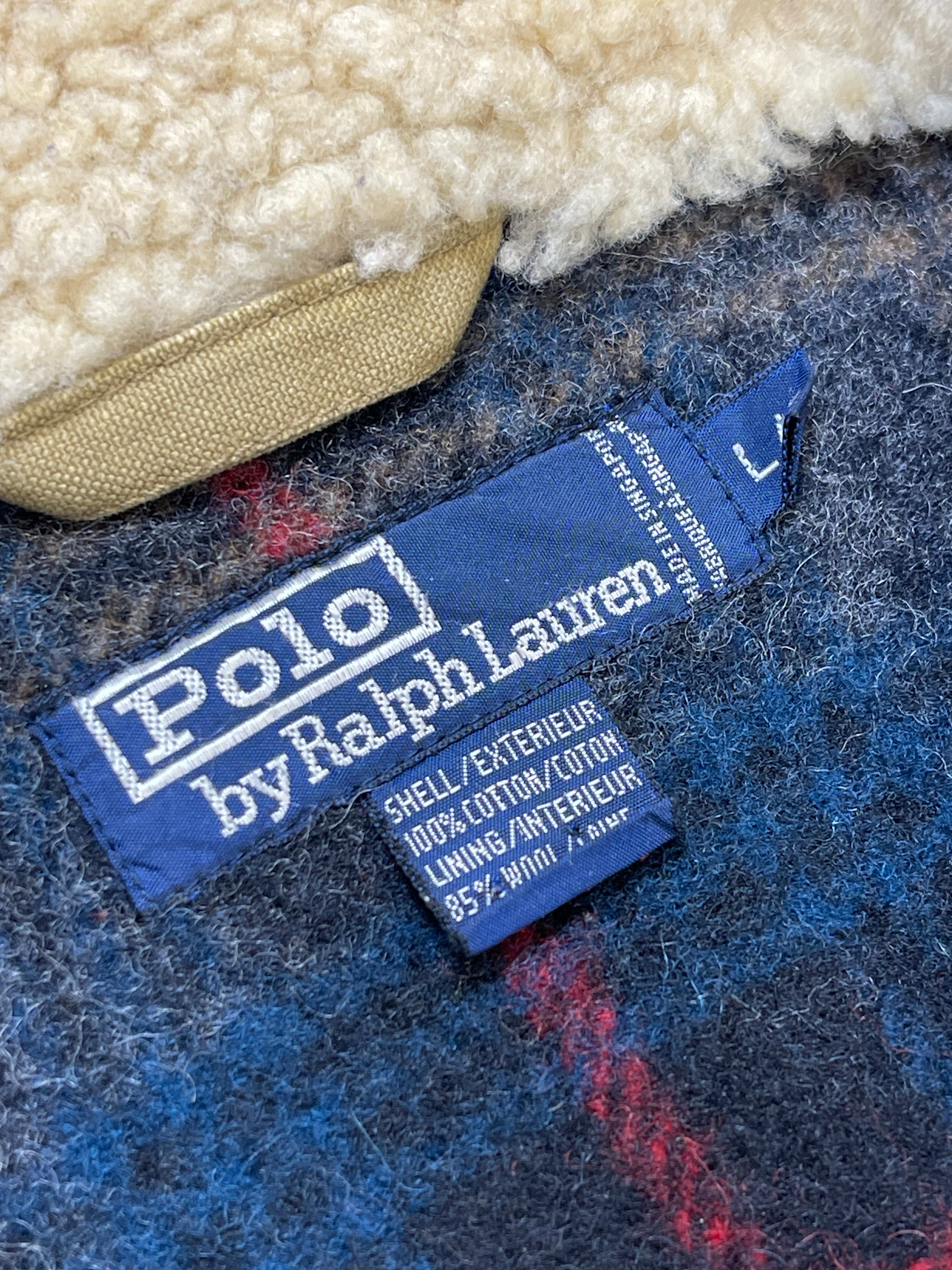 Polo by Ralph Lauren Vintage Shearling-Collar Canvas Ranch Coat