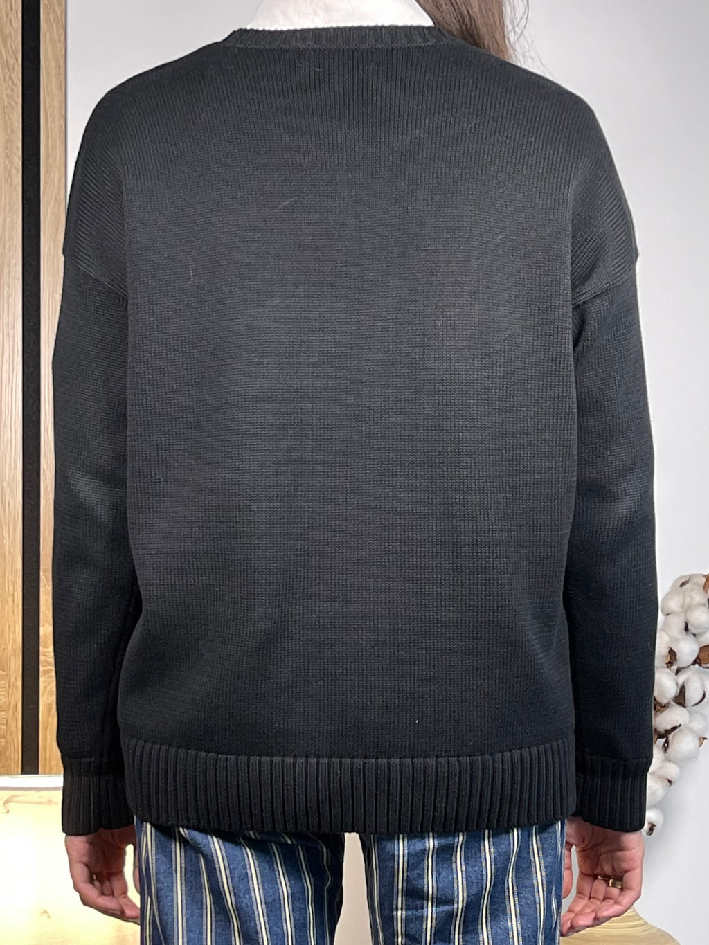 Lauren Ralph Lauren Jack Russell Cotton Intarsia-Knit Sweater L