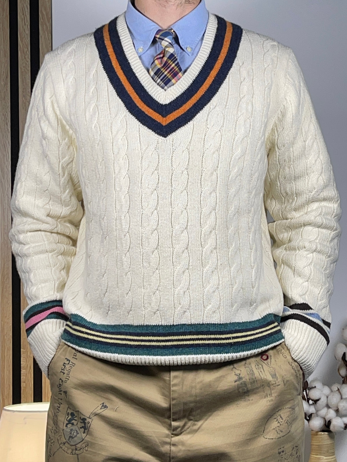 Polo Ralph Lauren Cotton & Cashmere Cricket Sweater L