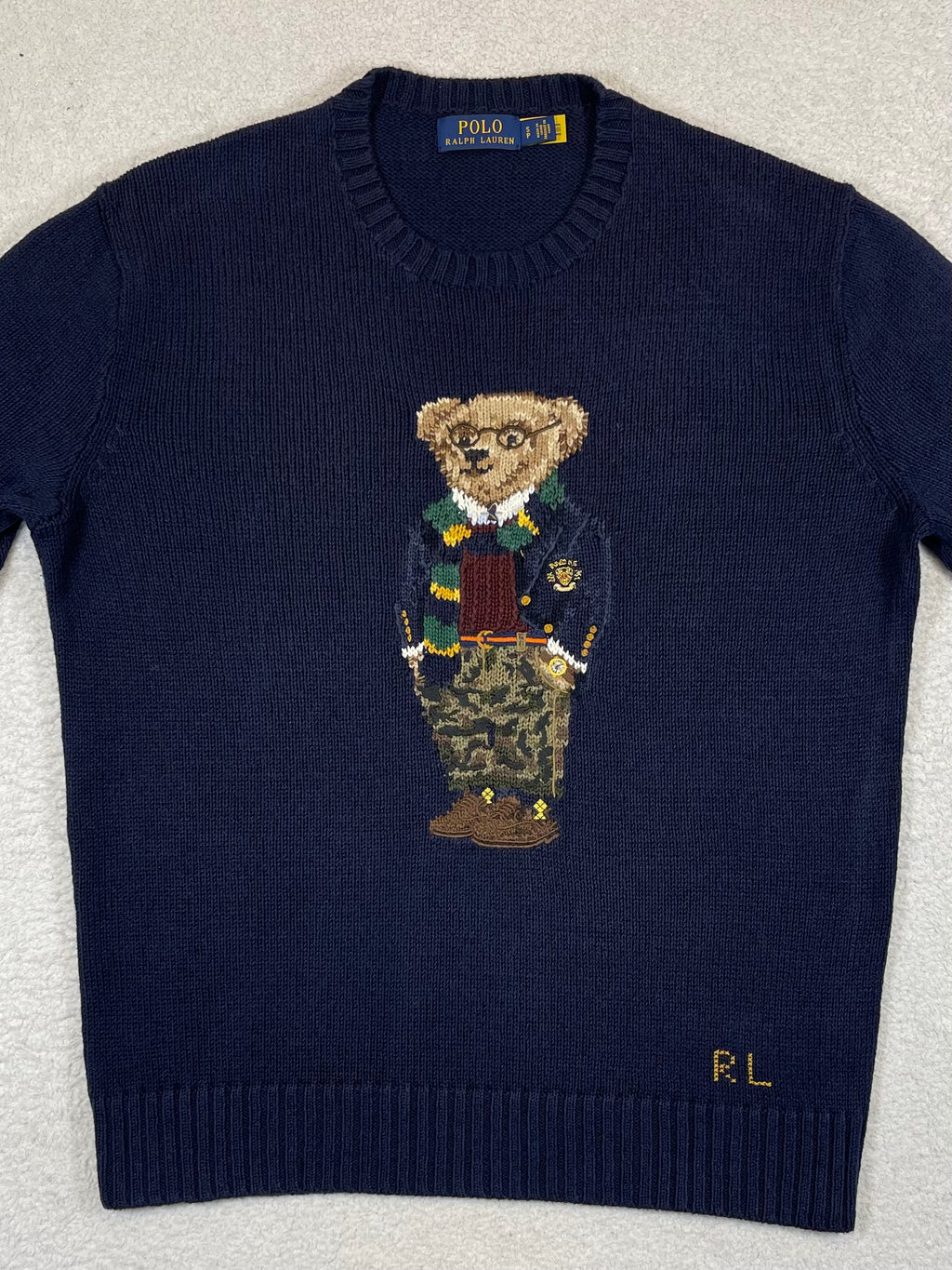 Polo Ralph Lauren Polo Bear Preppy Cotton & Linen Sweater S
