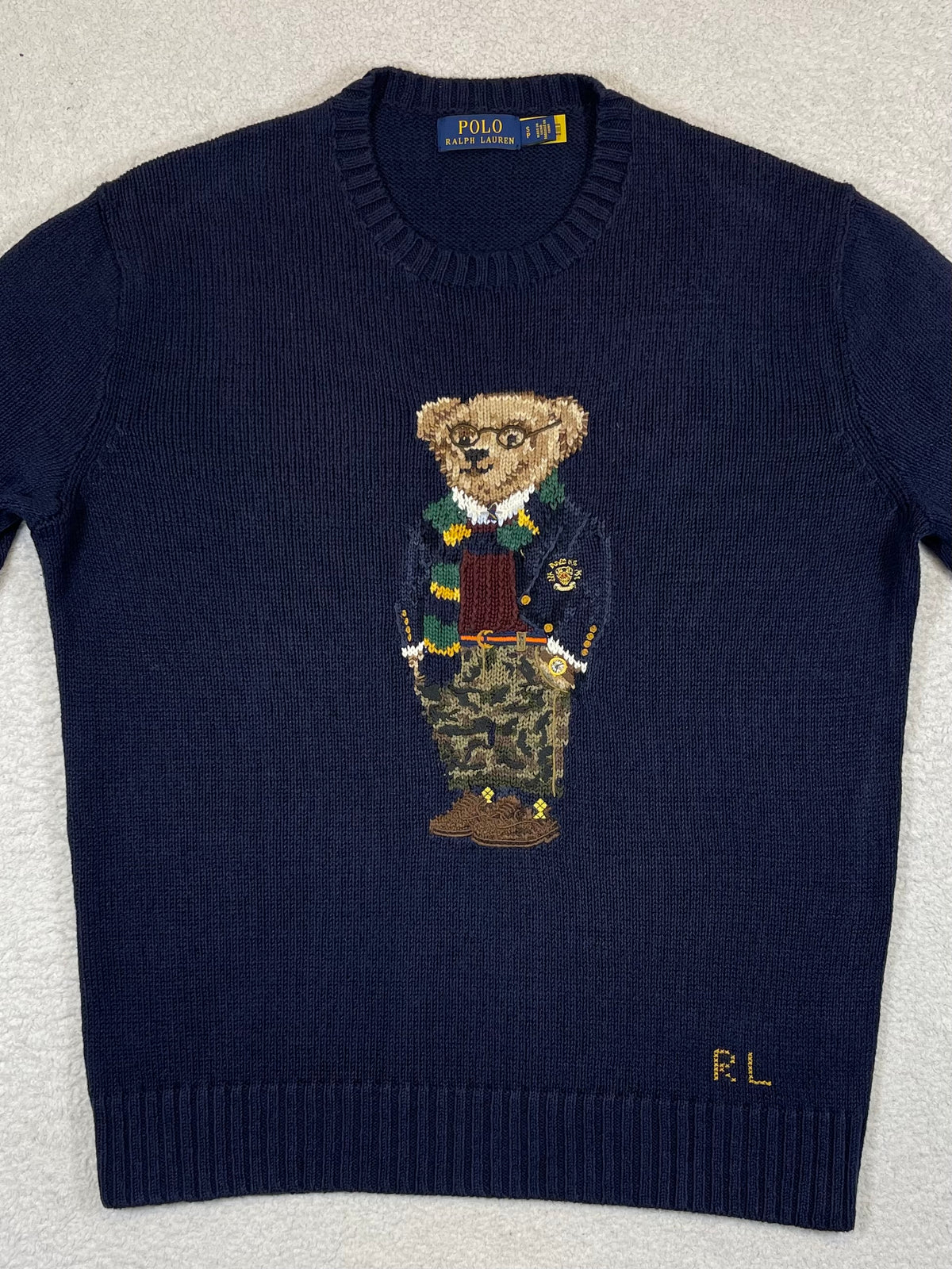 Polo Ralph Lauren Polo Bear Preppy Cotton & Linen Sweater S