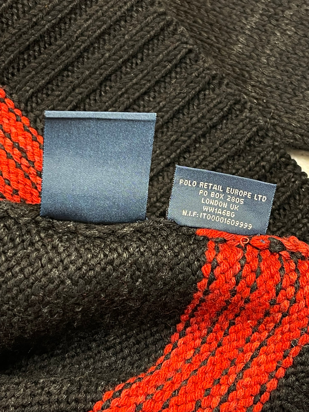 Polo by Ralph Lauren Vintage Hand-Knit Patterned Wool, Linen & Silk Turtleneck Sweater