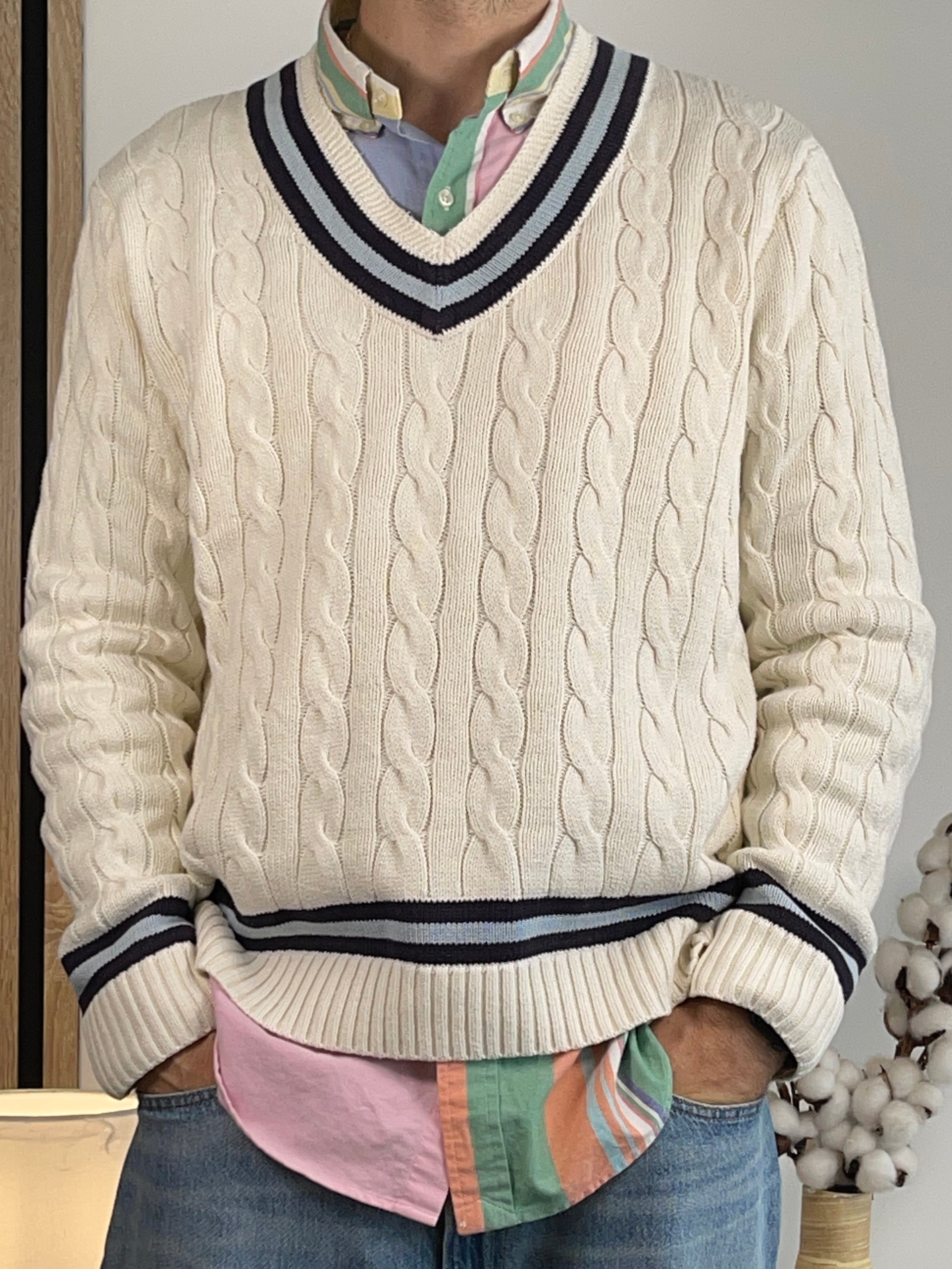Polo Ralph Lauren Iconic Cable-Knit Cricket Sweater (2023)