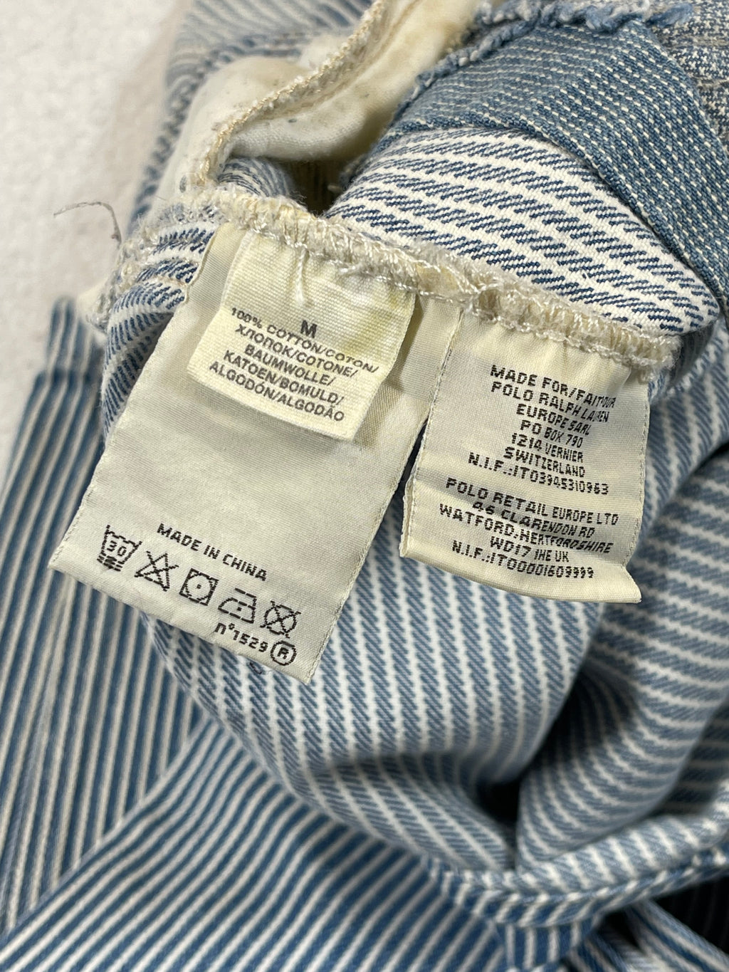 Ralph Lauren Denim & Supply Striped Aged Denim Overalls