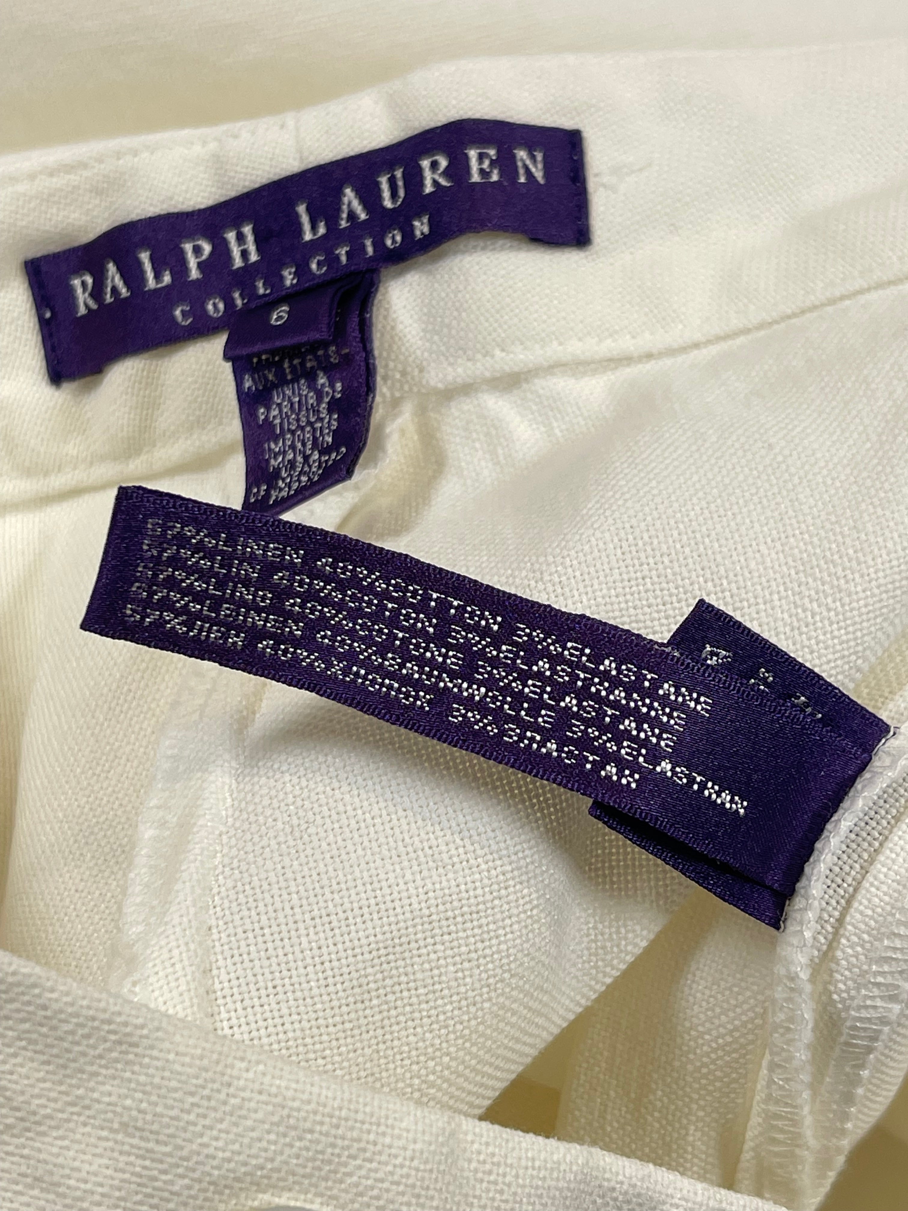 Ralph Lauren Collection Linen Blend Cropped Trousers