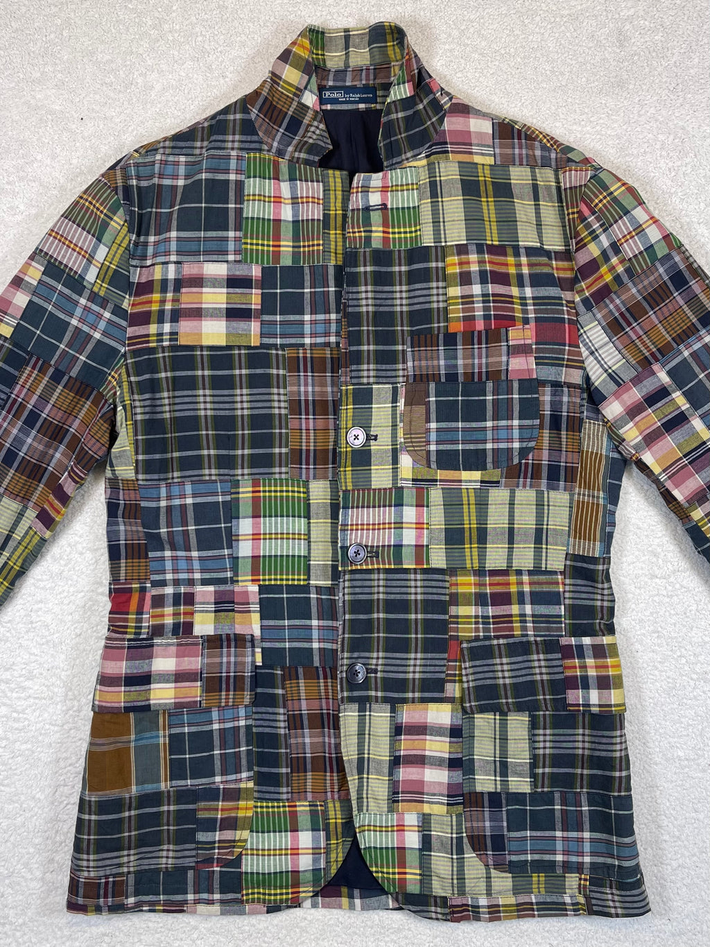 Polo by Ralph Lauren Polo Soft Patchwork Madras Cotton Blazer M