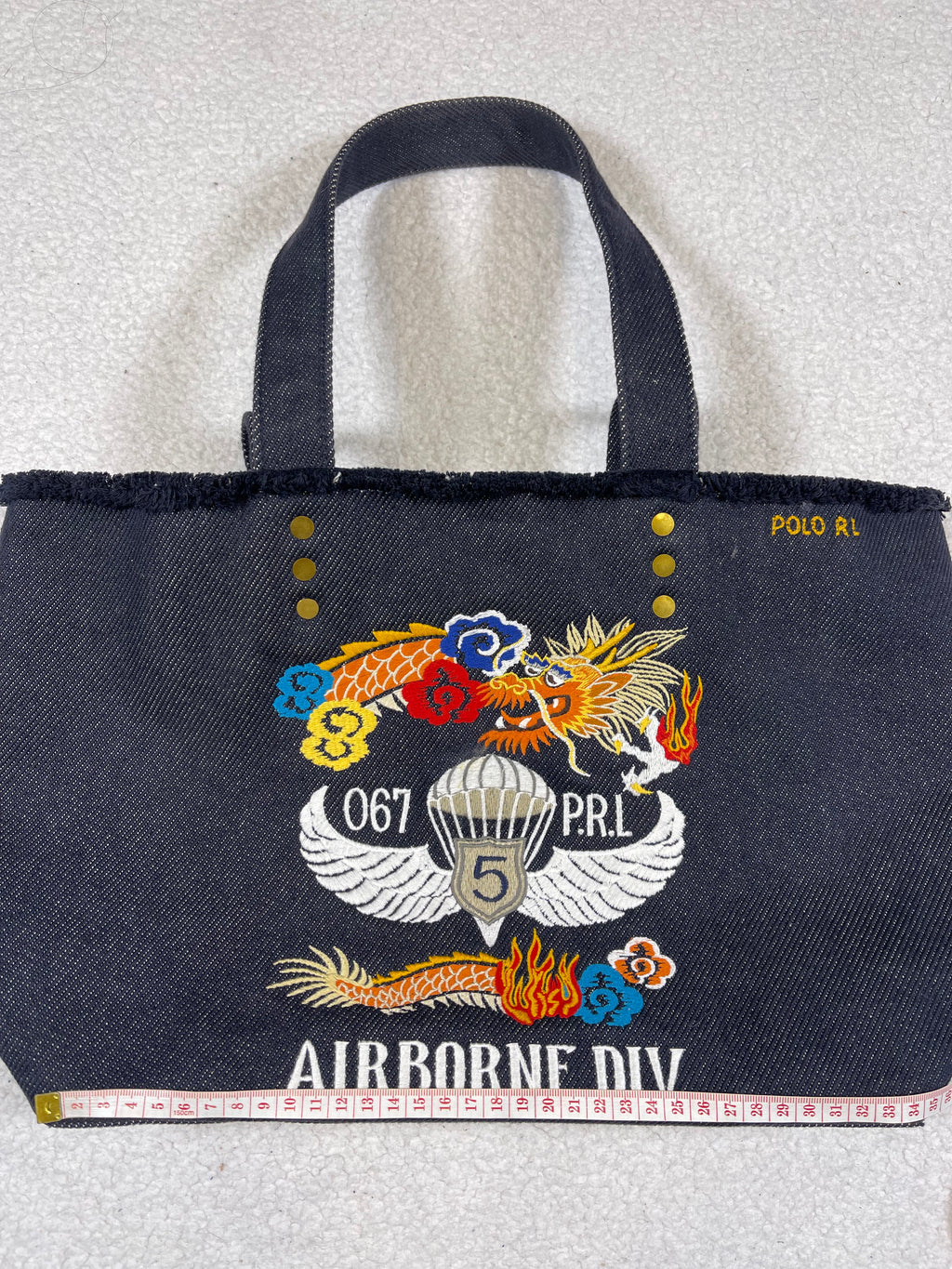 Polo Ralph Lauren Airborne Div. 5 Denim Tote Bag