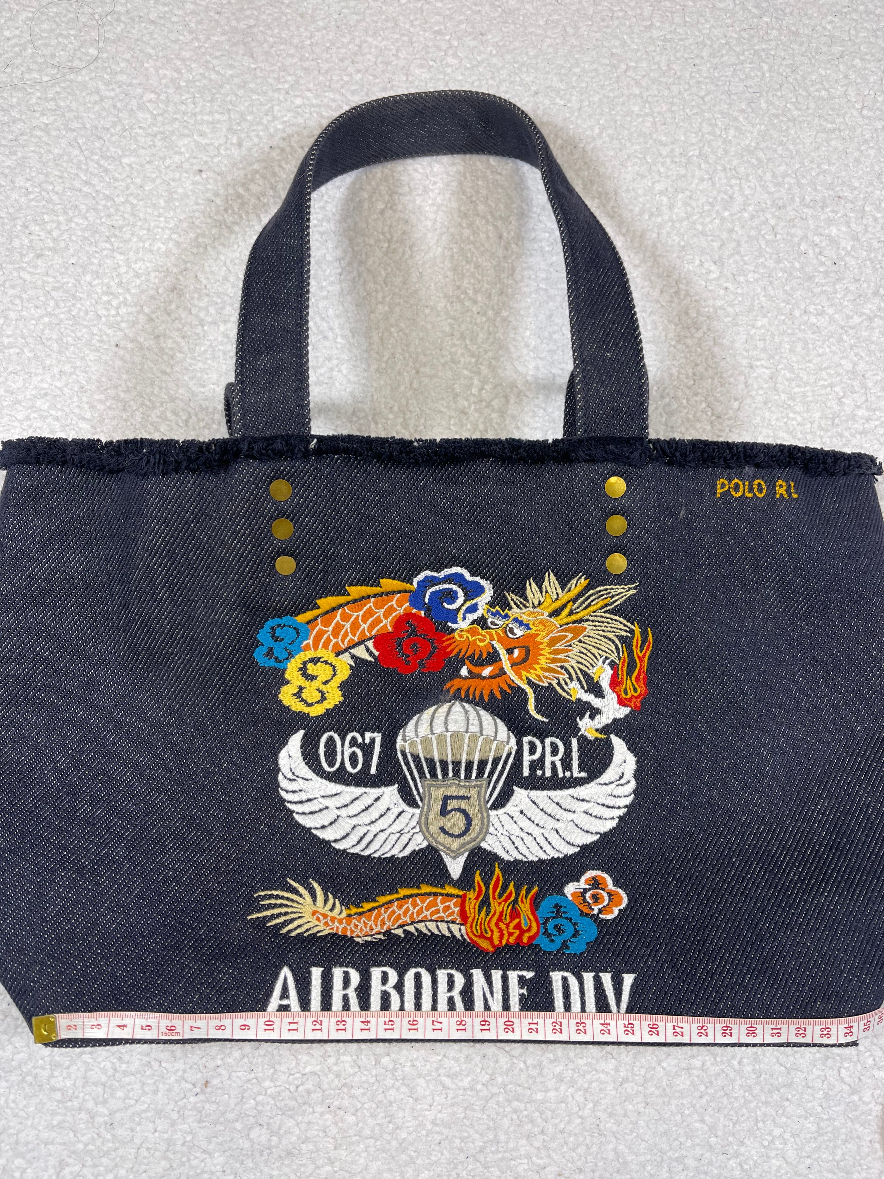 Polo Ralph Lauren Airborne Div. 5 Denim Tote Bag