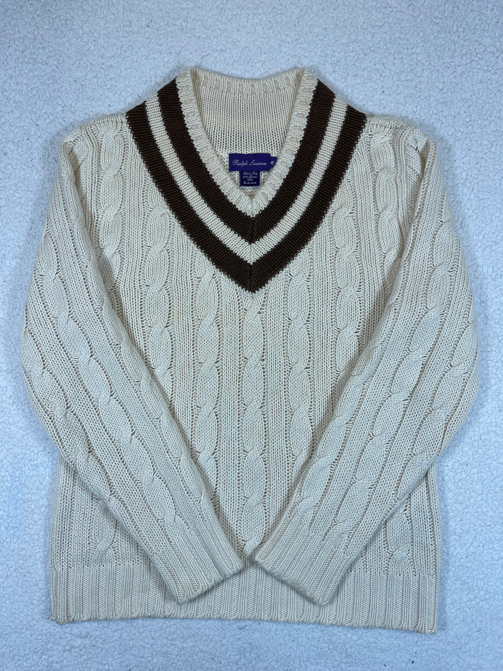 Ralph Lauren Purple Label Linen & Cashmere Cricket Sweater (Vintage 2000s)
