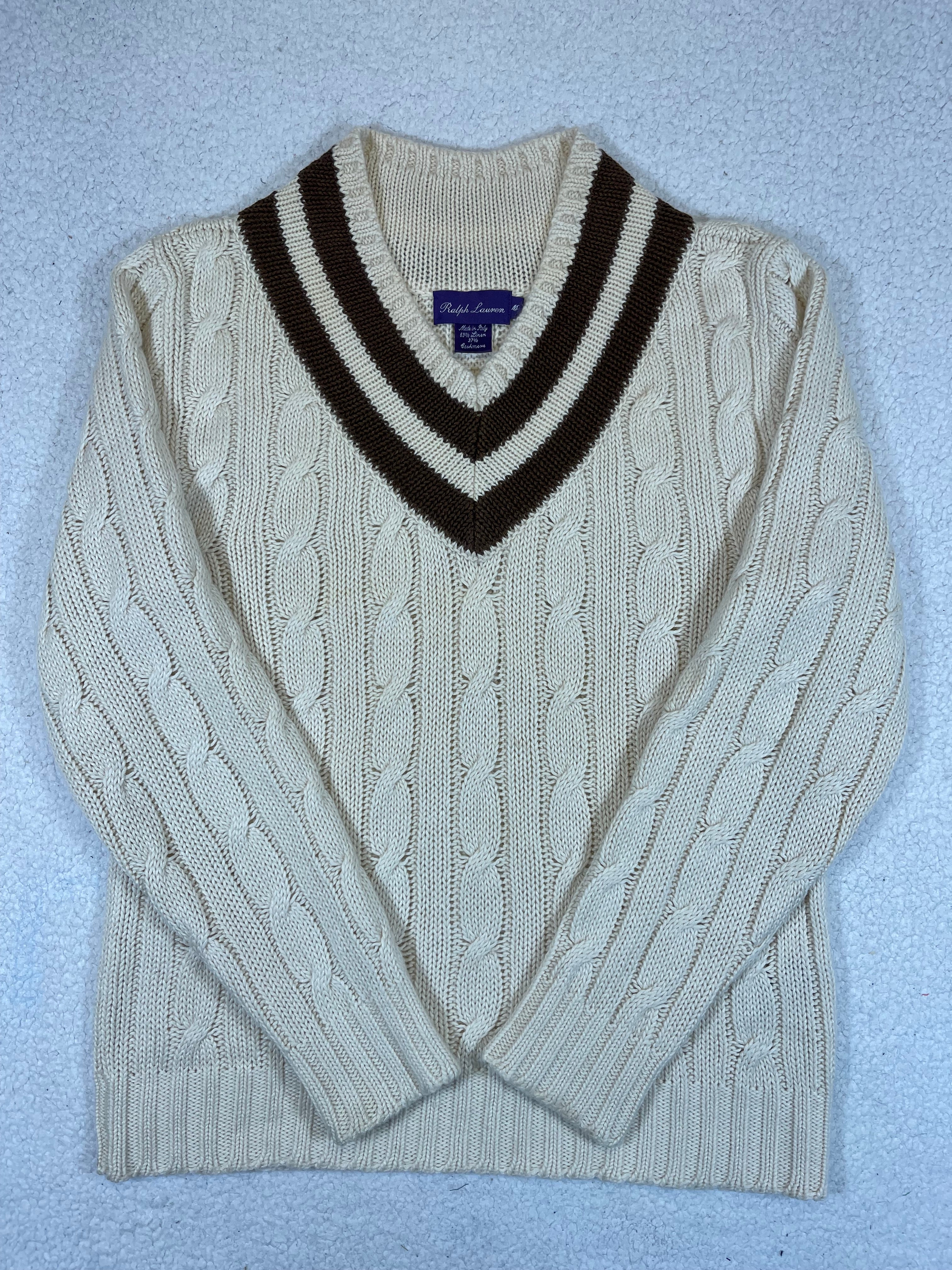 Ralph Lauren Purple Label Linen & Cashmere Cricket Sweater (Vintage 2000s)