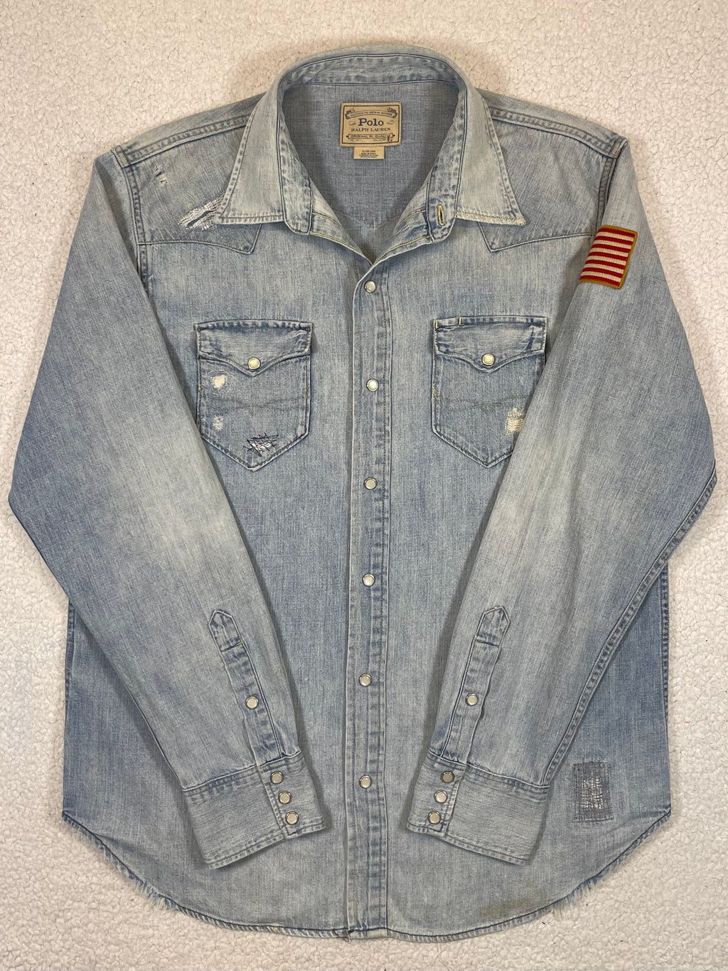 Polo Ralph Lauren Flag Western Aged Denim Shirt